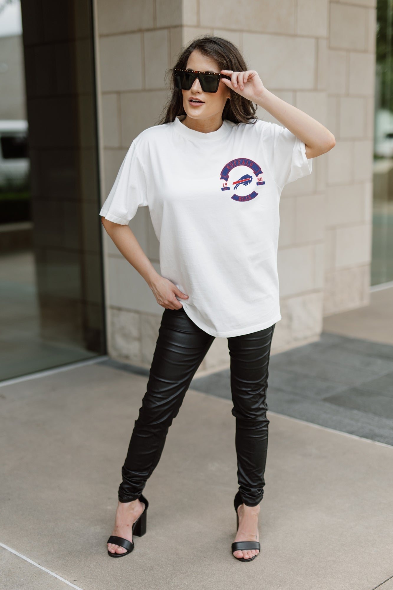 BUFFALO BILLS OUT OF BOUNDS OVERSIZED CREWNECK TEE