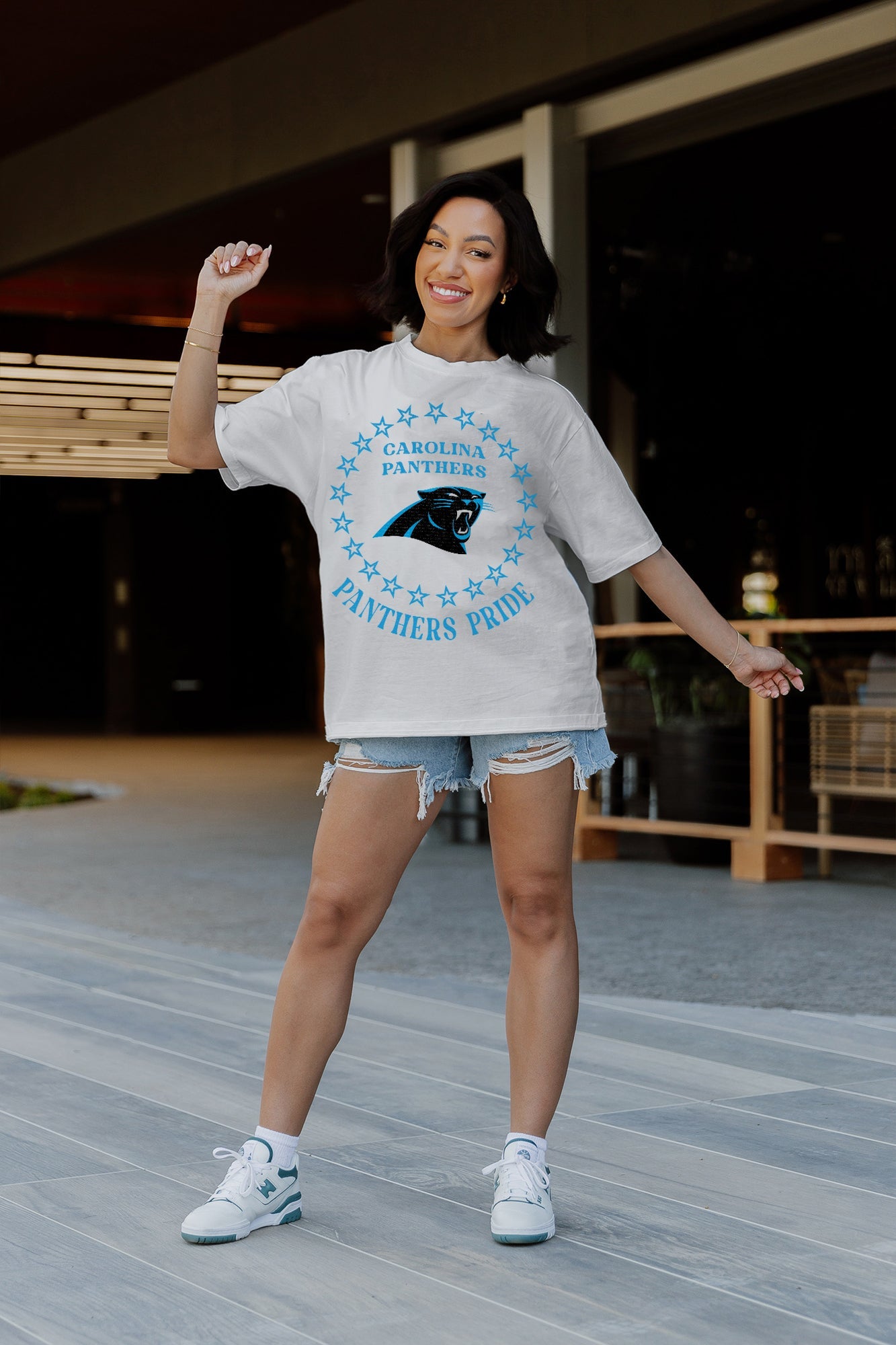 CAROLINA PANTHERS ON POINT OVERSIZED CREWNECK TEE