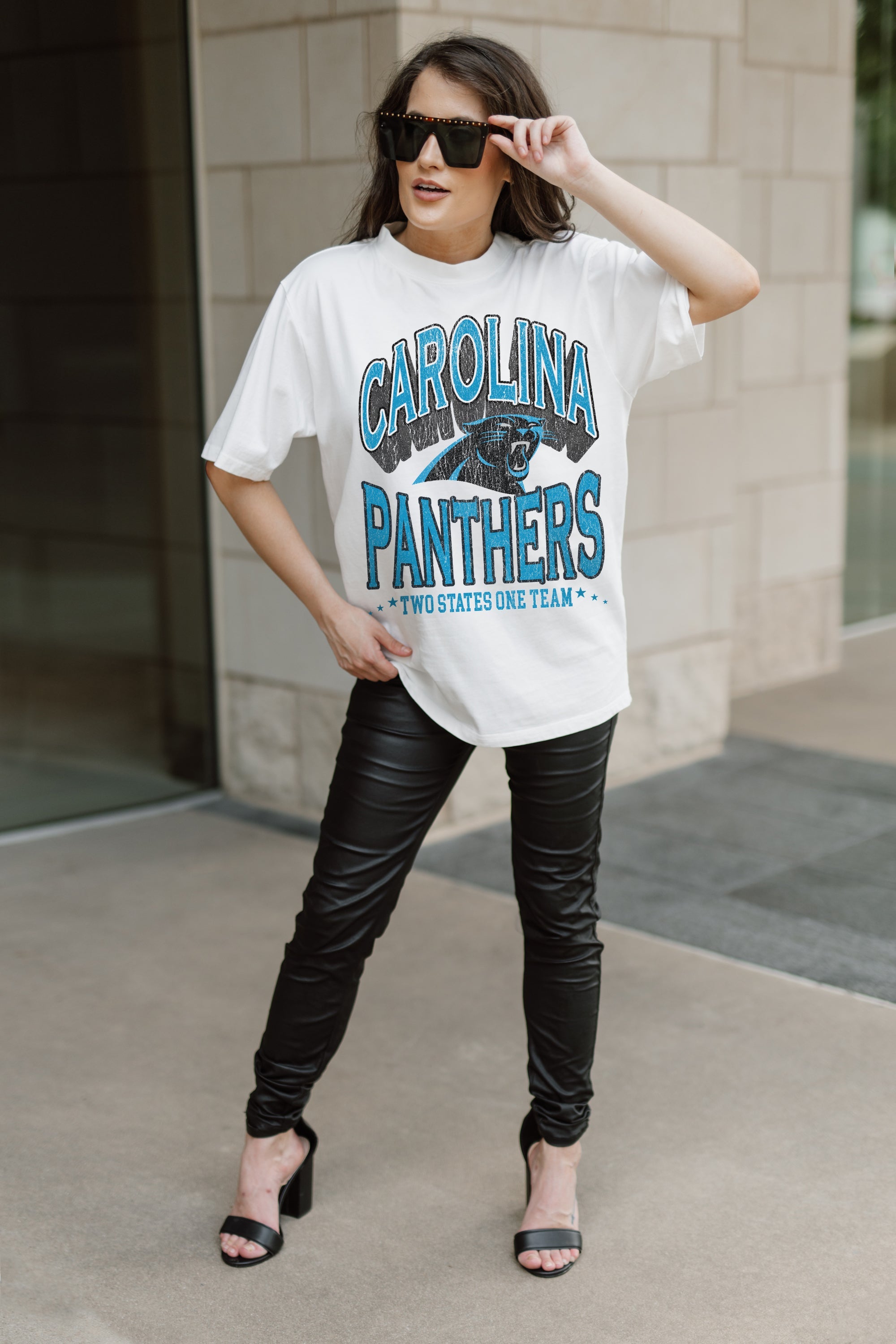 CAROLINA PANTHERS SHAKEDOWN OVERSIZED CREWNECK TEE