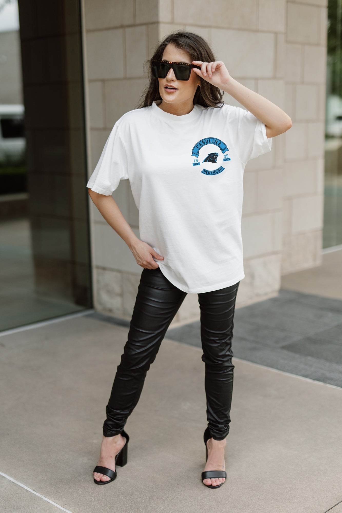 CAROLINA PANTHERS OUT OF BOUNDS OVERSIZED CREWNECK TEE