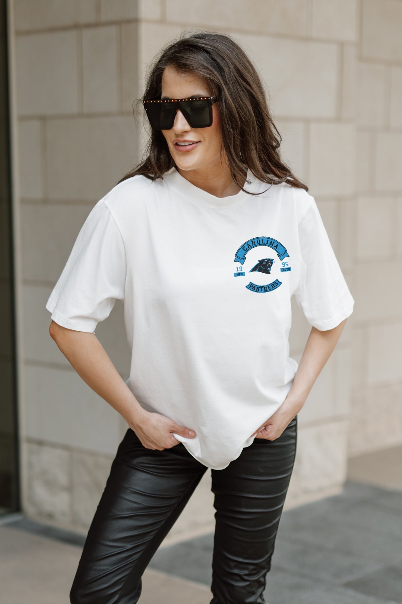 CAROLINA PANTHERS OUT OF BOUNDS OVERSIZED CREWNECK TEE