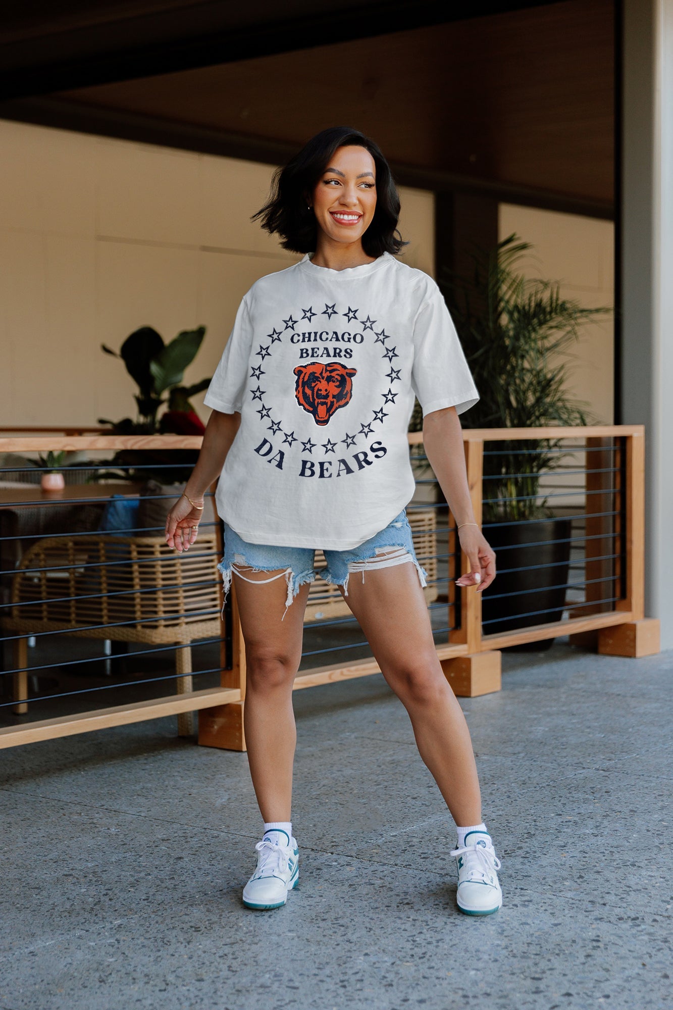 CHICAGO BEARS ON POINT OVERSIZED CREWNECK TEE