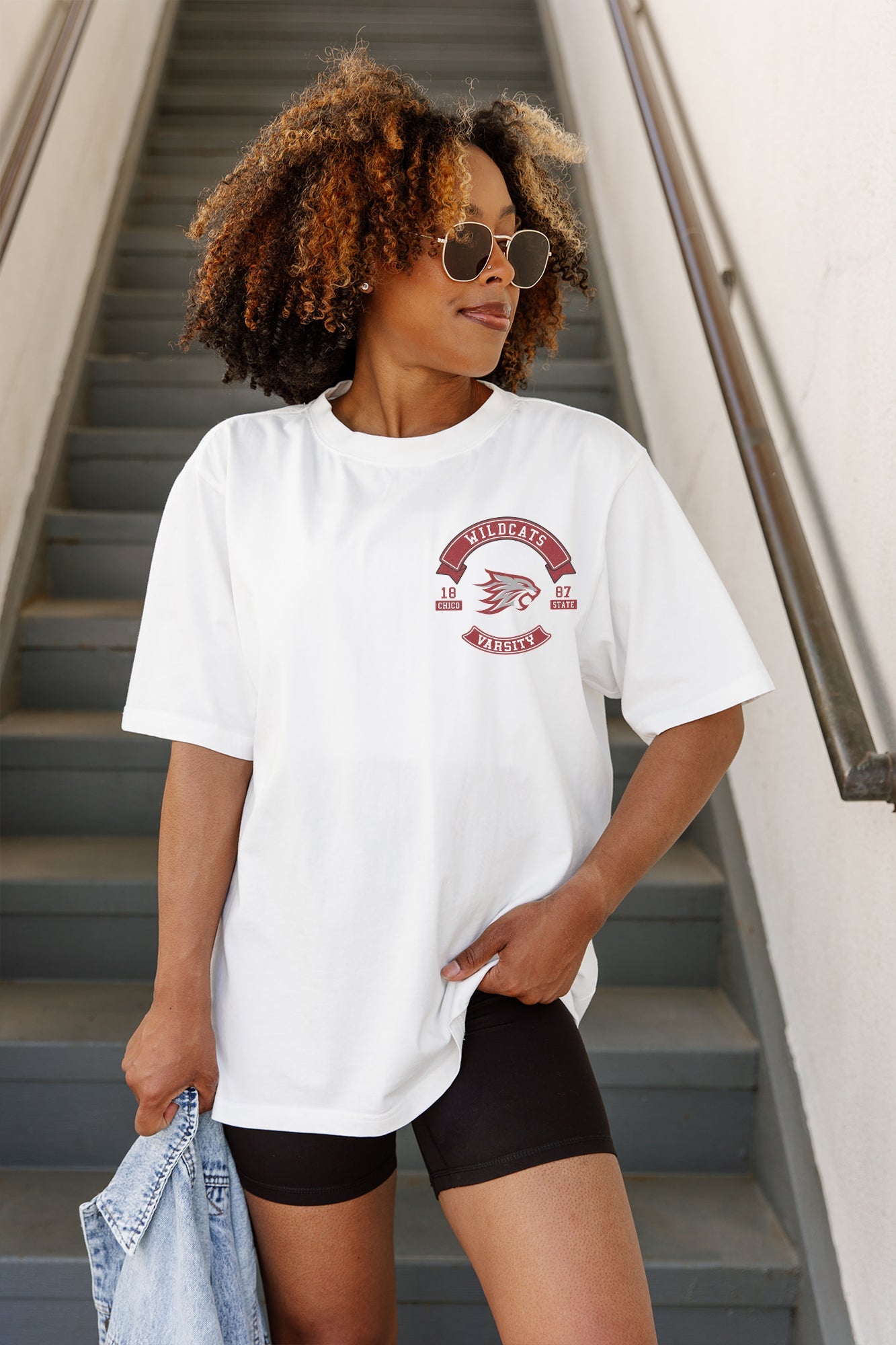 CHICO STATE WILDCATS OUT OF BOUNDS OVERSIZED CREWNECK TEE