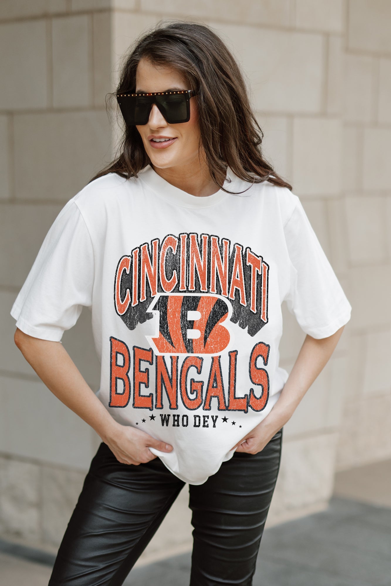 CINCINNATI BENGALS SHAKEDOWN OVERSIZED CREWNECK TEE