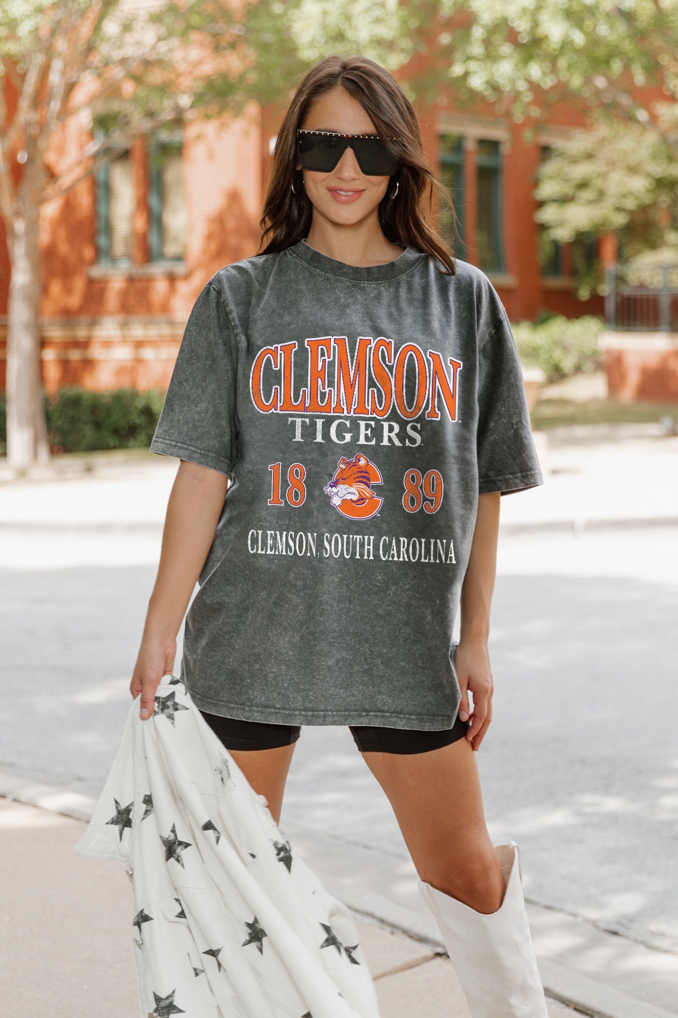 CLEMSON TIGERS THROWBACK OVERSIZED CREWNECK TEE