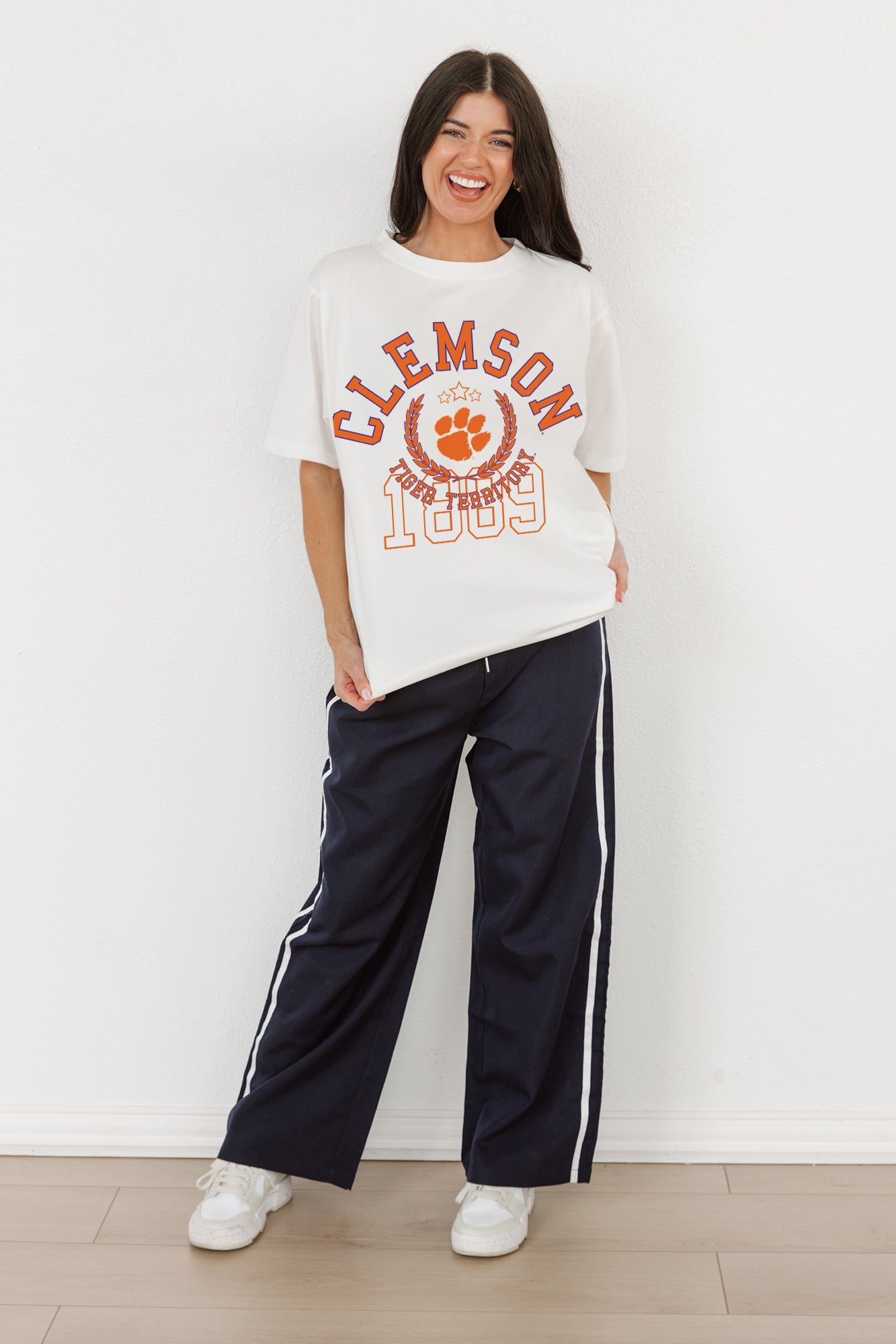 CLEMSON TIGERS GO FOR TWO OVERSIZED CREWNECK TEE BY MADI PREWETT TROUTT