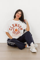 CLEMSON TIGERS GO FOR TWO OVERSIZED CREWNECK TEE BY MADI PREWETT TROUTT