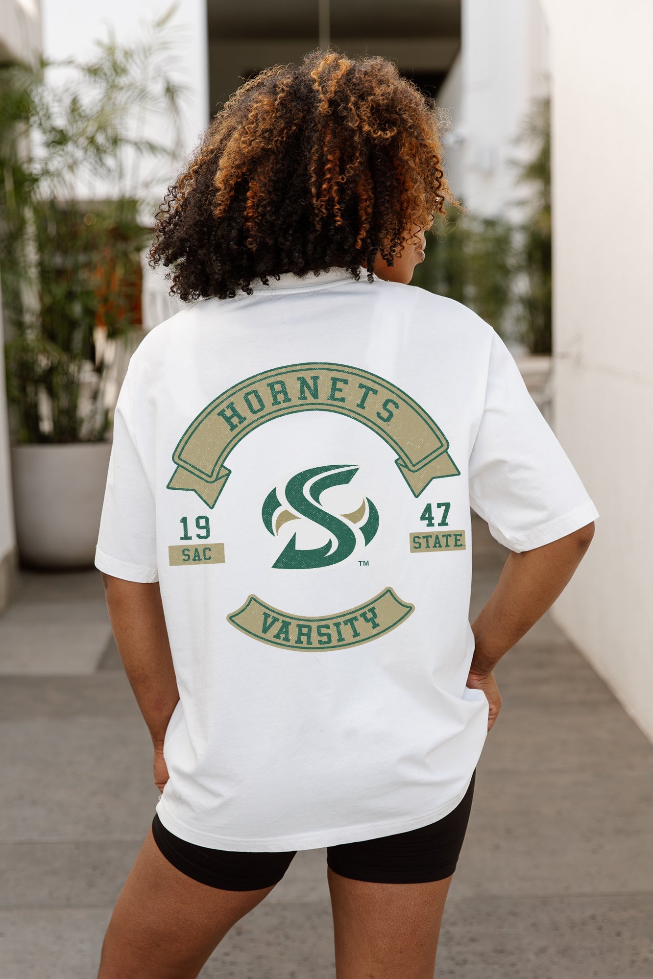 SACRAMENTO STATE HORNETS OUT OF BOUNDS OVERSIZED CREWNECK TEE