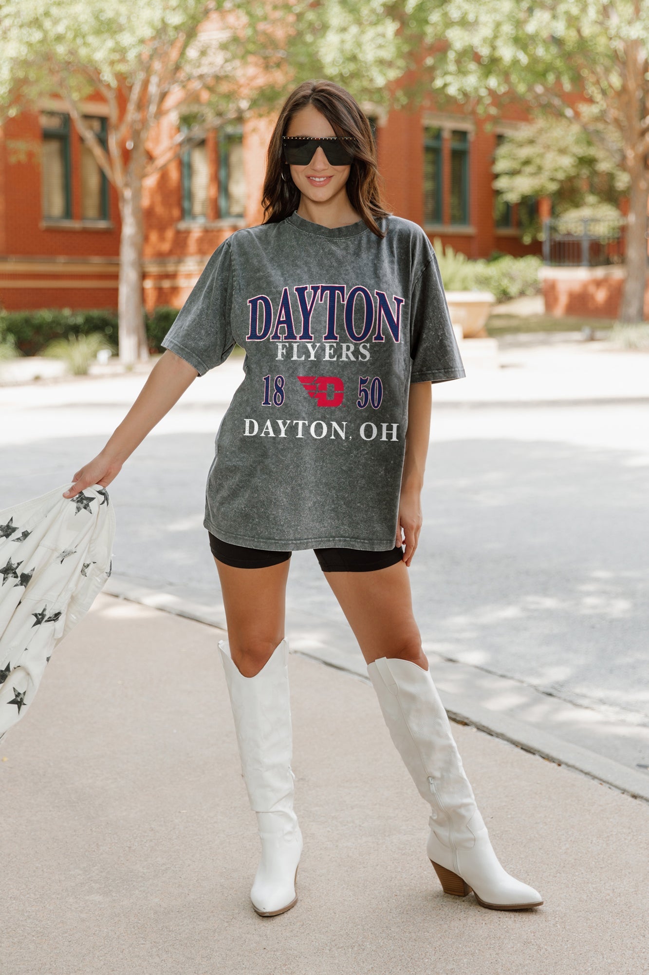 DAYTON FLYERS THROWBACK OVERSIZED CREWNECK TEE