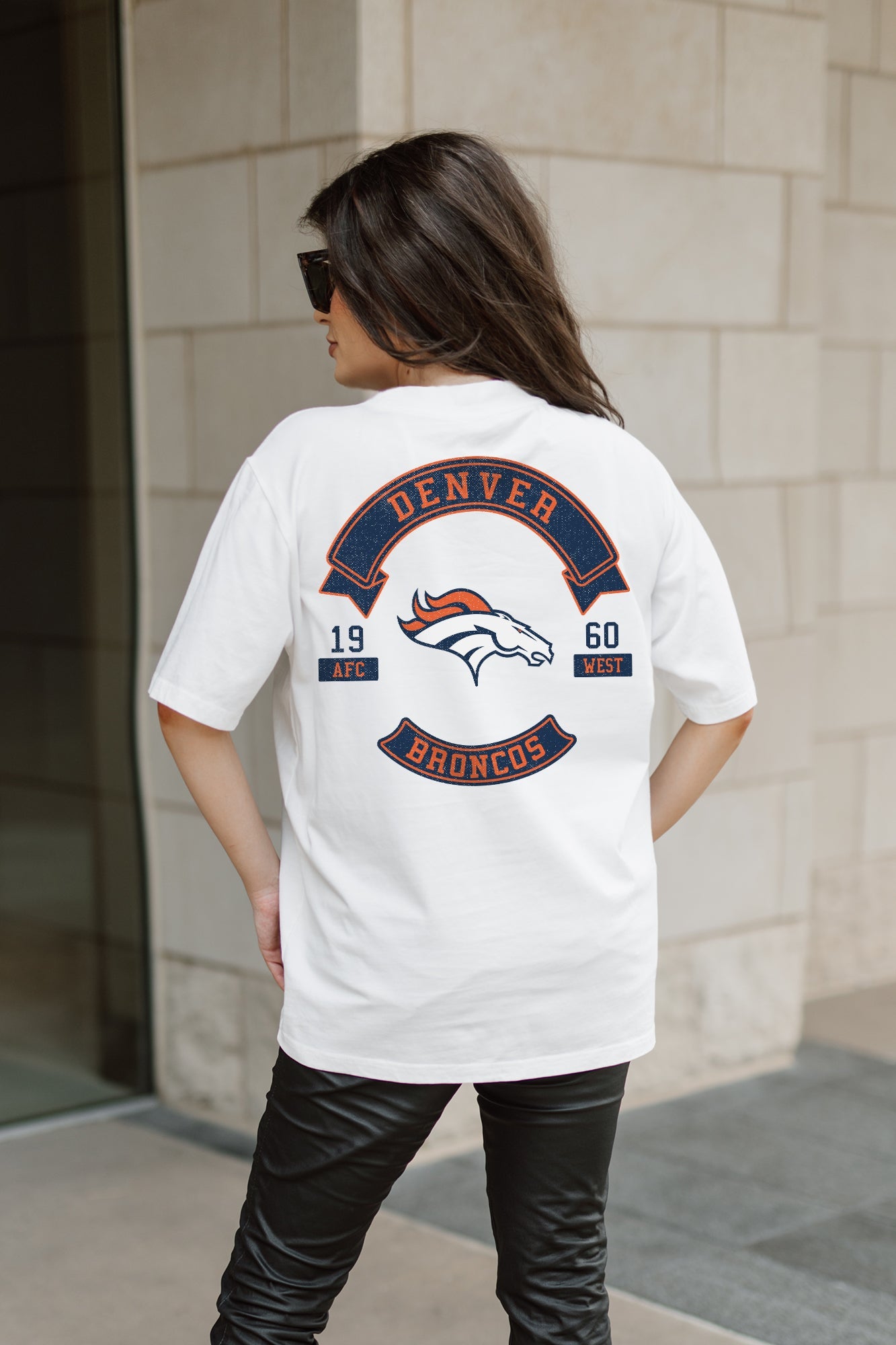 DENVER BRONCOS OUT OF BOUNDS OVERSIZED CREWNECK TEE