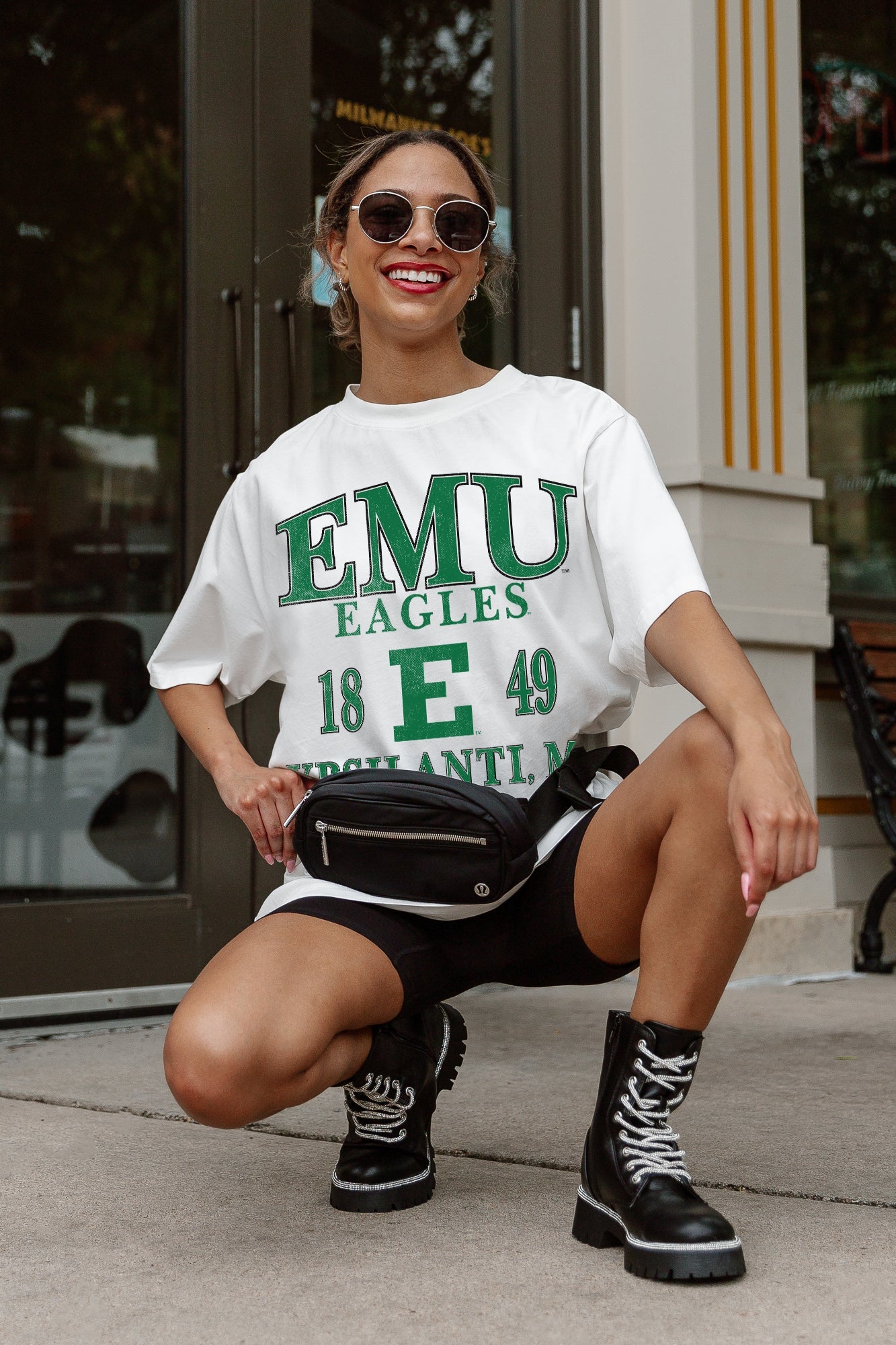 EASTERN MICHIGAN EAGLES UNITY OVERSIZED CREWNECK TEE