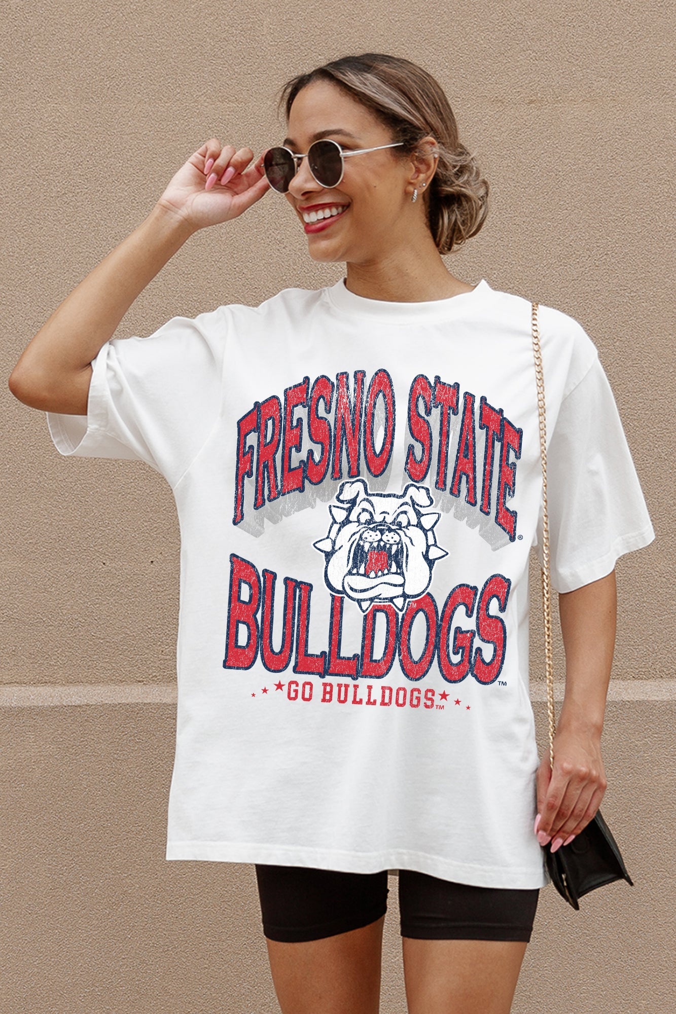 FRESNO STATE BULLDOGS SHAKEDOWN OVERSIZED CREWNECK TEE