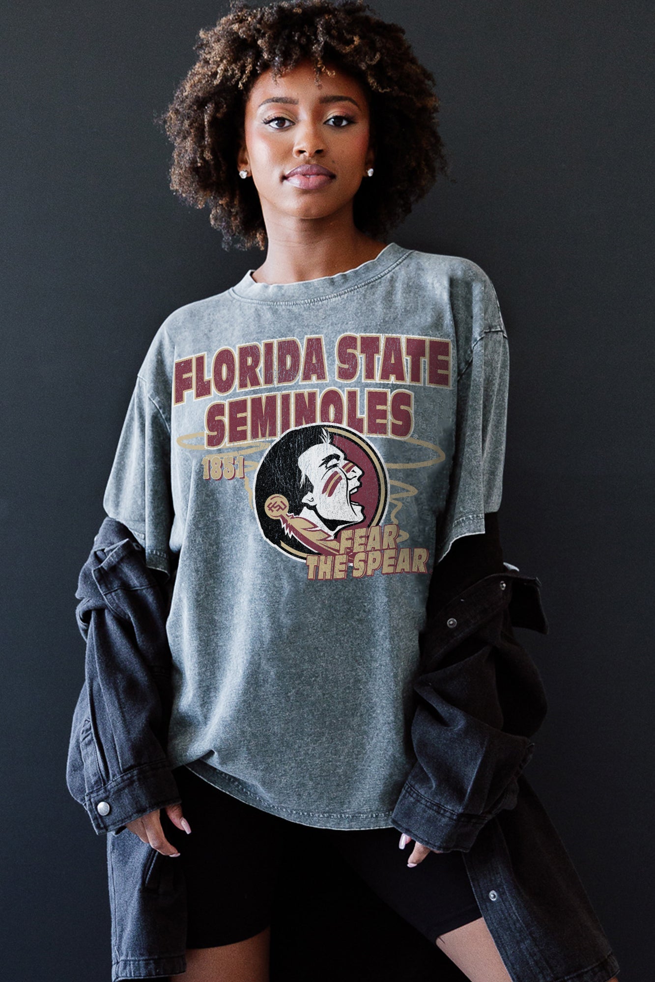 FLORIDA STATE SEMINOLES KEEP THE LEAD OVERSIZED CREWNECK TEE