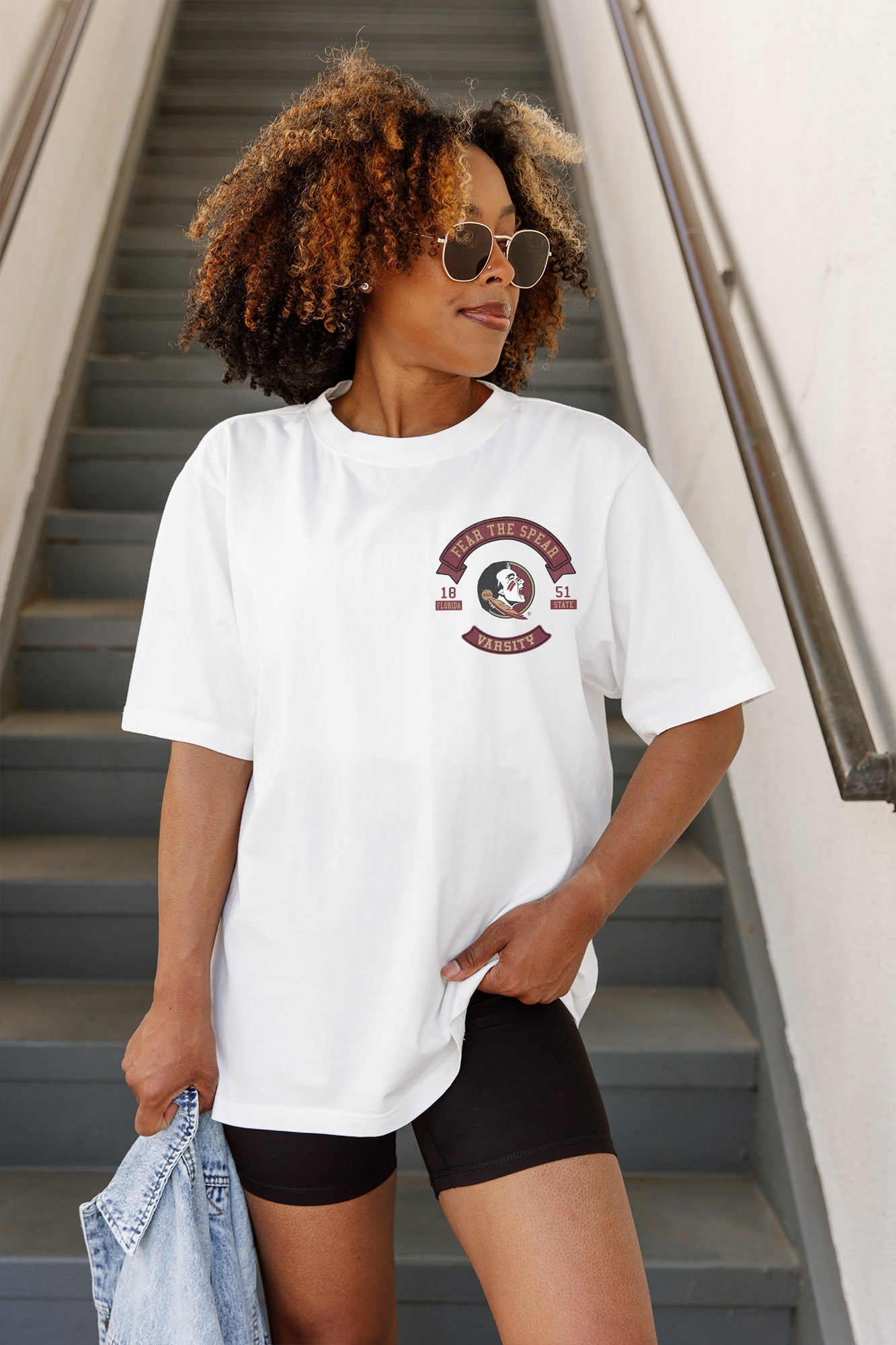 FLORIDA STATE SEMINOLES OUT OF BOUNDS OVERSIZED CREWNECK TEE