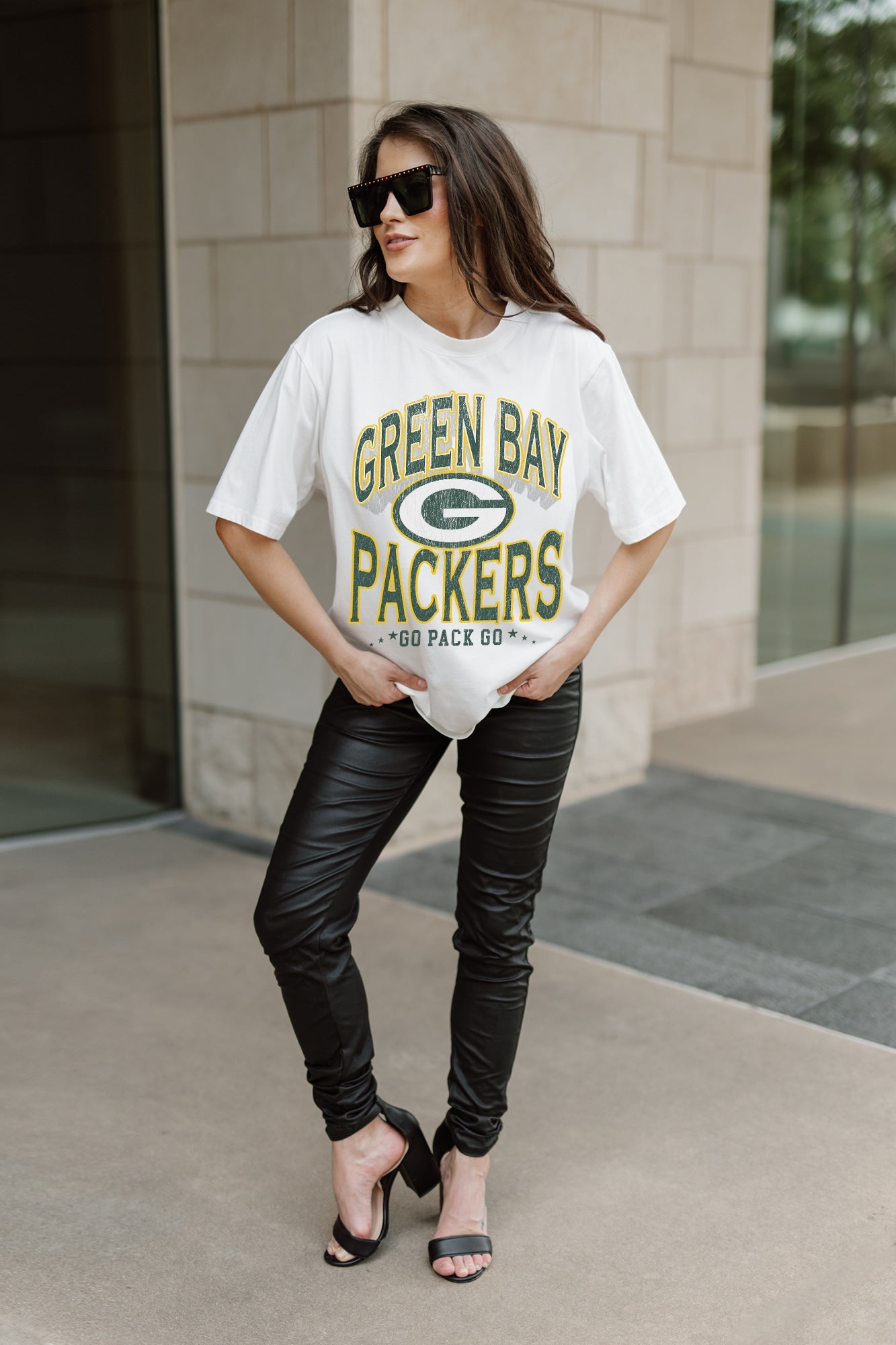 GREEN BAY PACKERS SHAKEDOWN OVERSIZED CREWNECK TEE