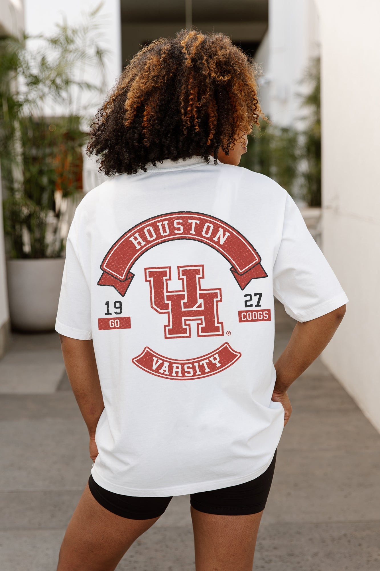 HOUSTON COUGARS OUT OF BOUNDS OVERSIZED CREWNECK TEE