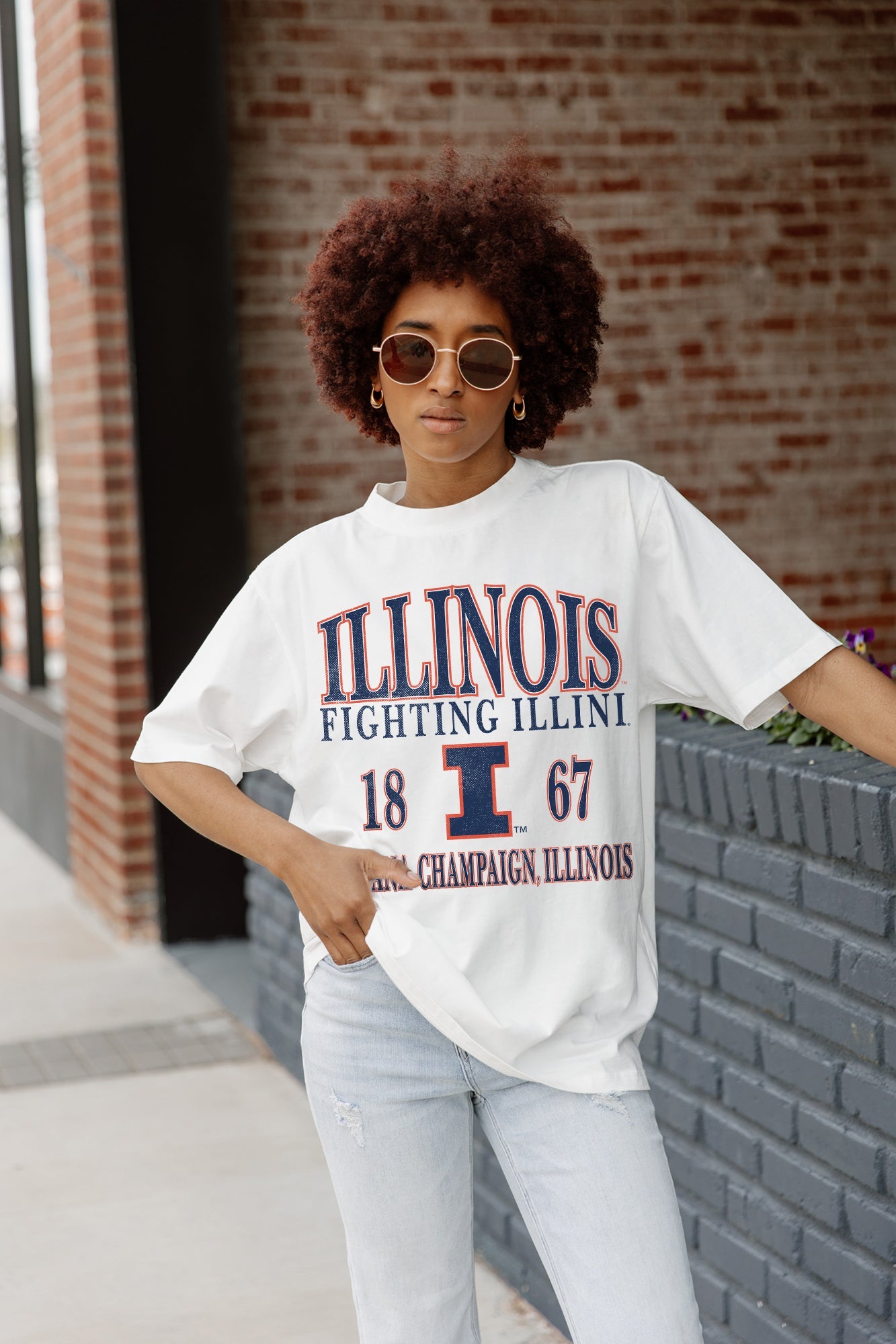 ILLINOIS FIGHTING ILLINI UNITY OVERSIZED CREWNECK TEE