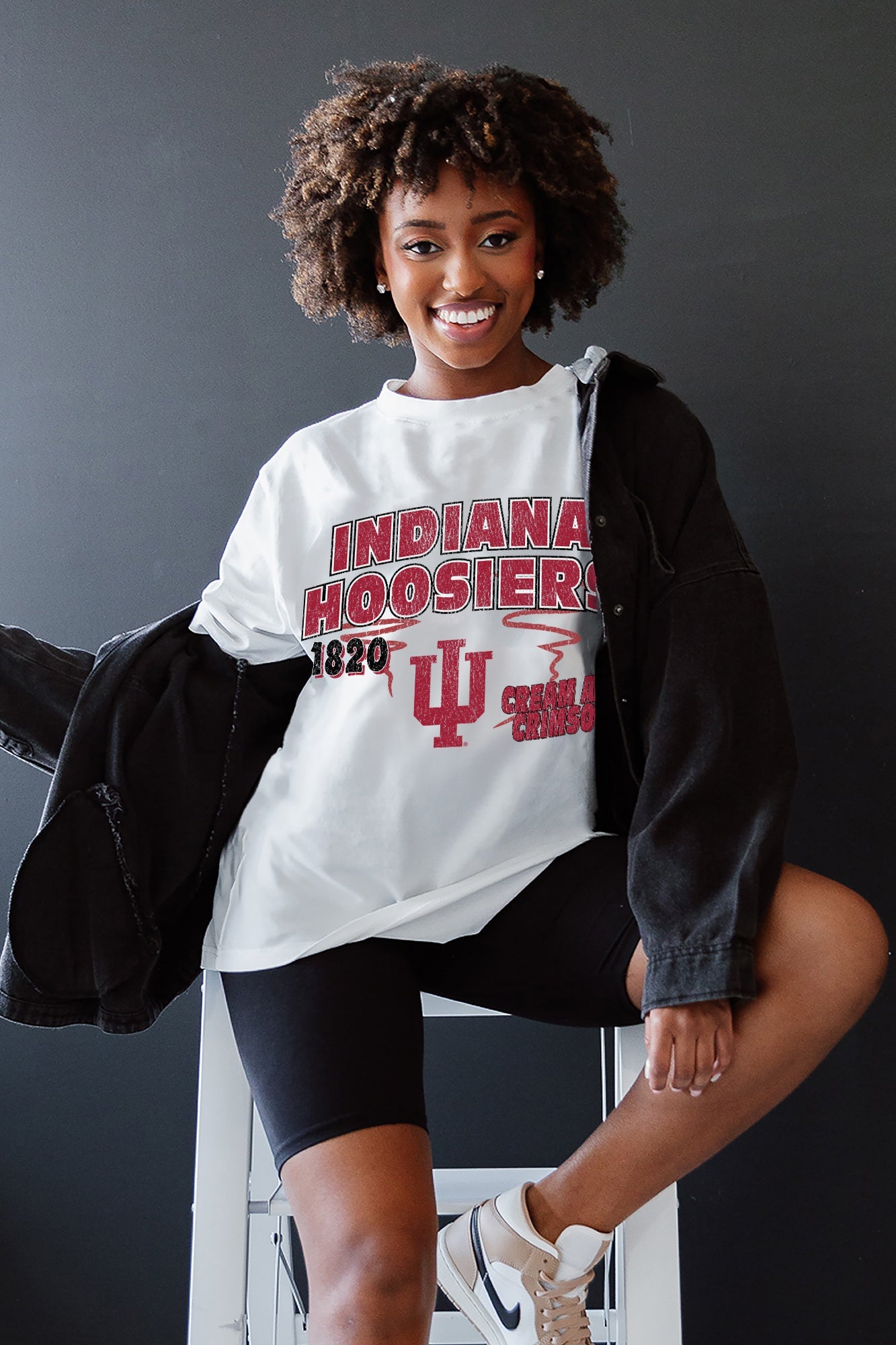 INDIANA HOOSIERS IN THE LEAD OVERSIZED CREWNECK TEE