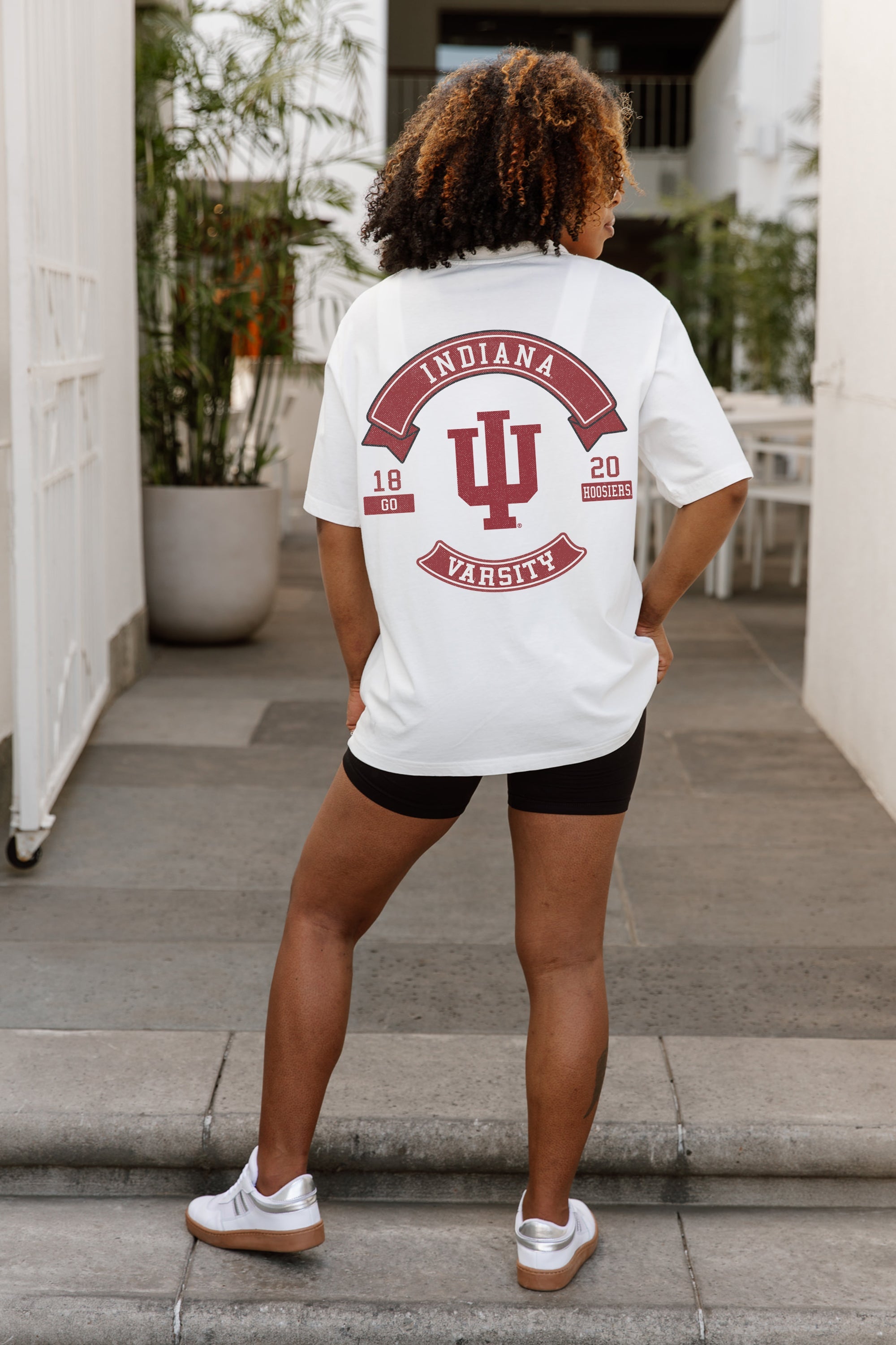 INDIANA HOOSIERS OUT OF BOUNDS OVERSIZED CREWNECK TEE