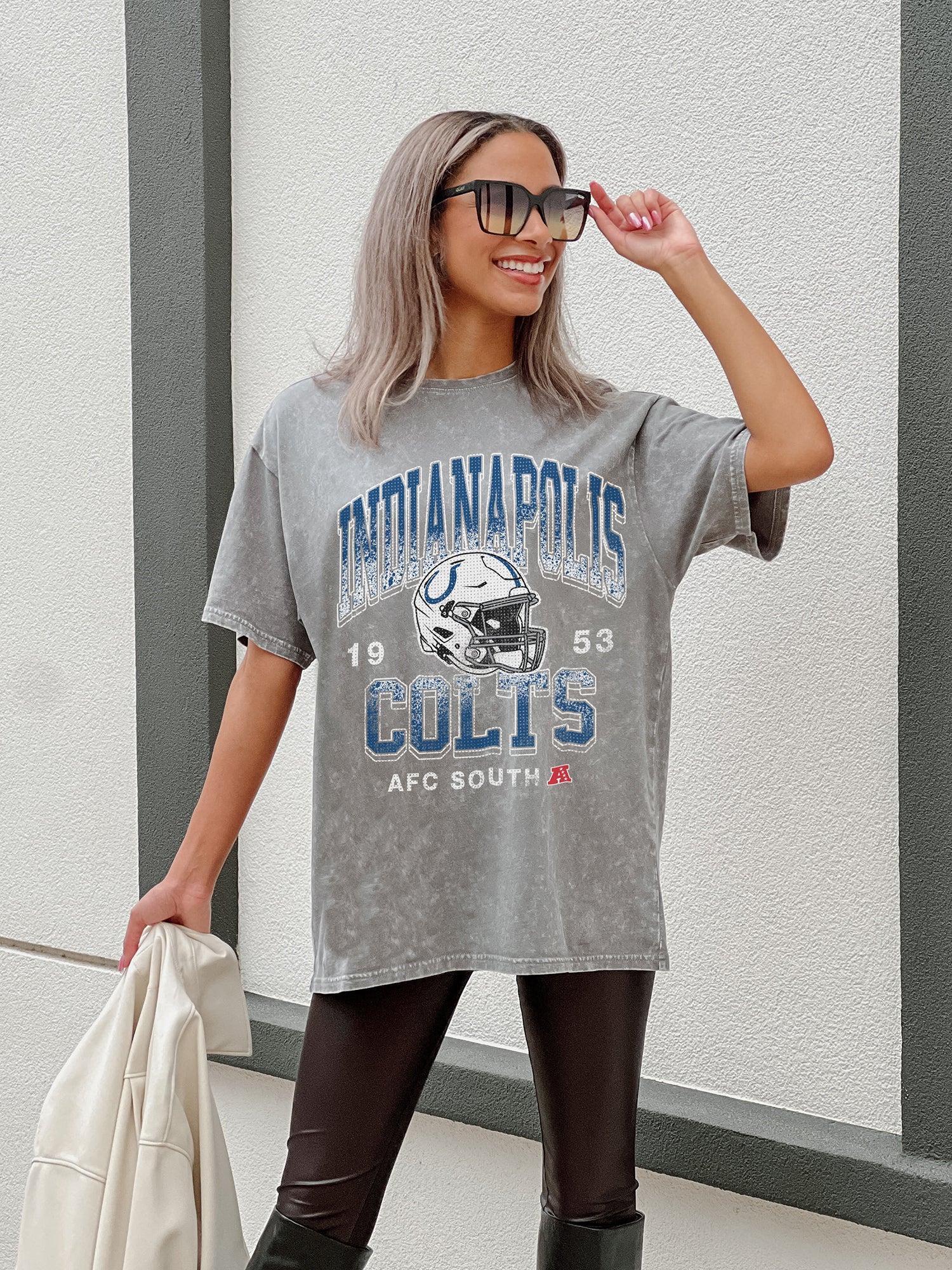 IndianaThreadsCo Indianapolis Colts Crewneck Sweatshirt, Football Sunday Shirt, Comfy Crewneck, Cute Football Shirt, Indy, Blue and White, Horseshoe, Indiana