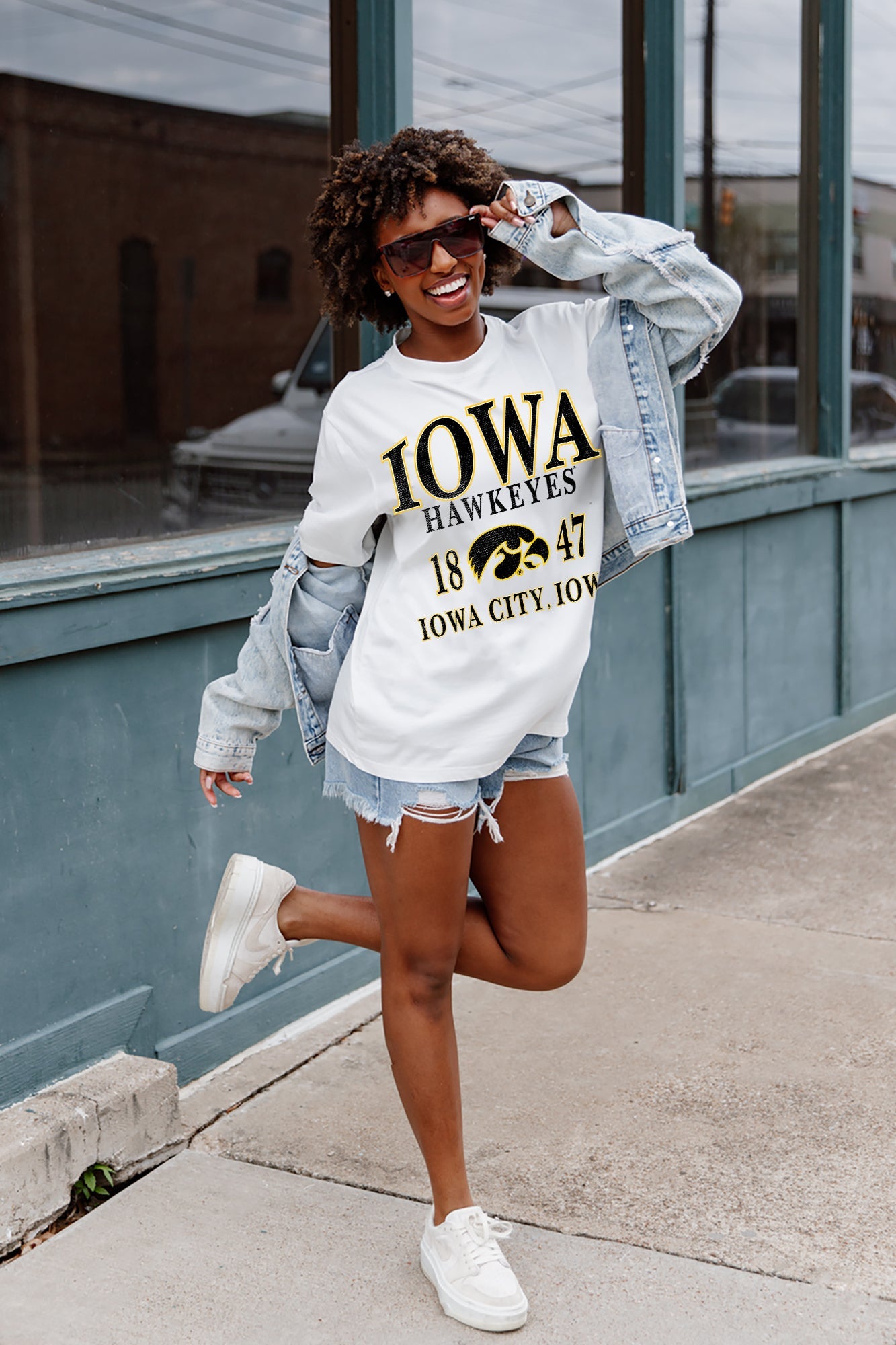 IOWA HAWKEYES UNITY OVERSIZED CREWNECK TEE