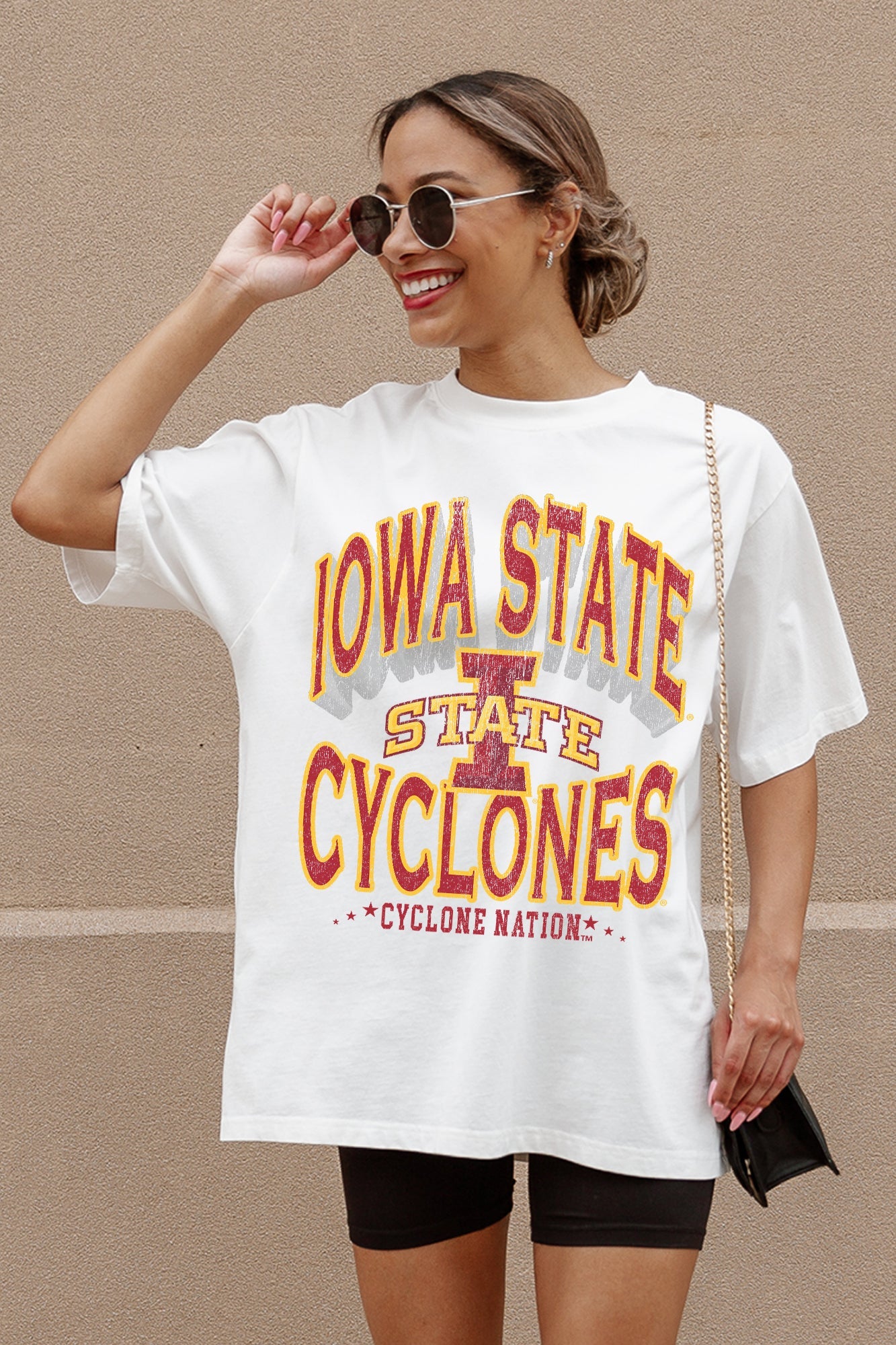 IOWA STATE CYCLONES SHAKEDOWN OVERSIZED CREWNECK TEE