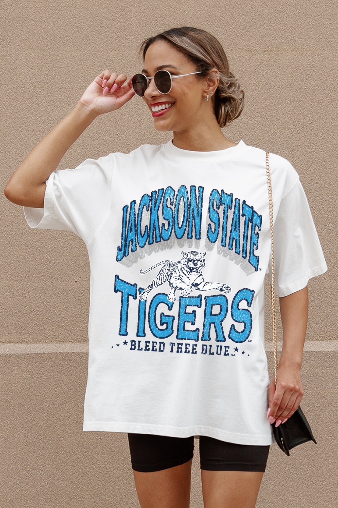 JACKSON STATE TIGERS SHAKEDOWN OVERSIZED CREWNECK TEE