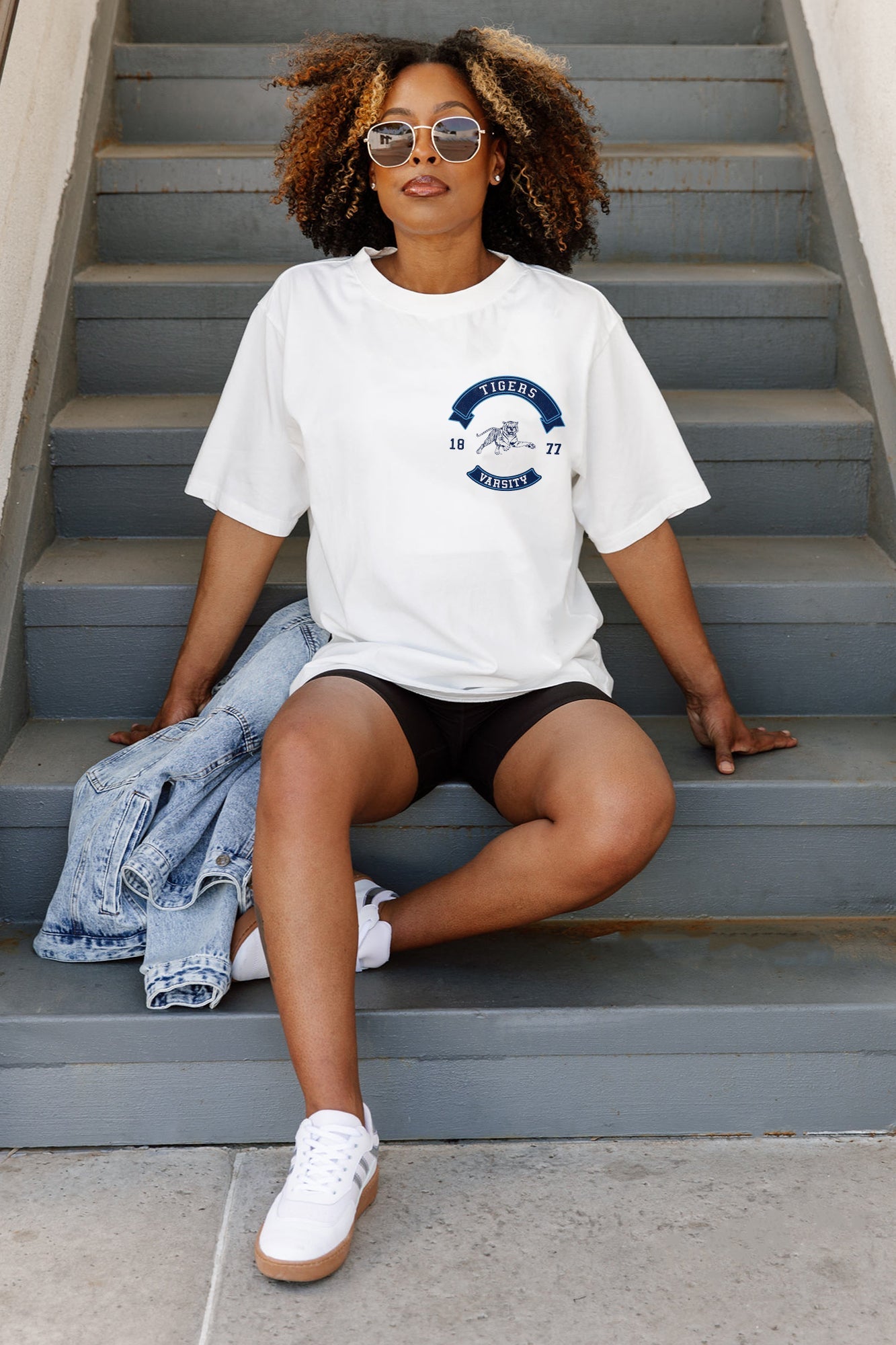 JACKSON STATE TIGERS OUT OF BOUNDS OVERSIZED CREWNECK TEE