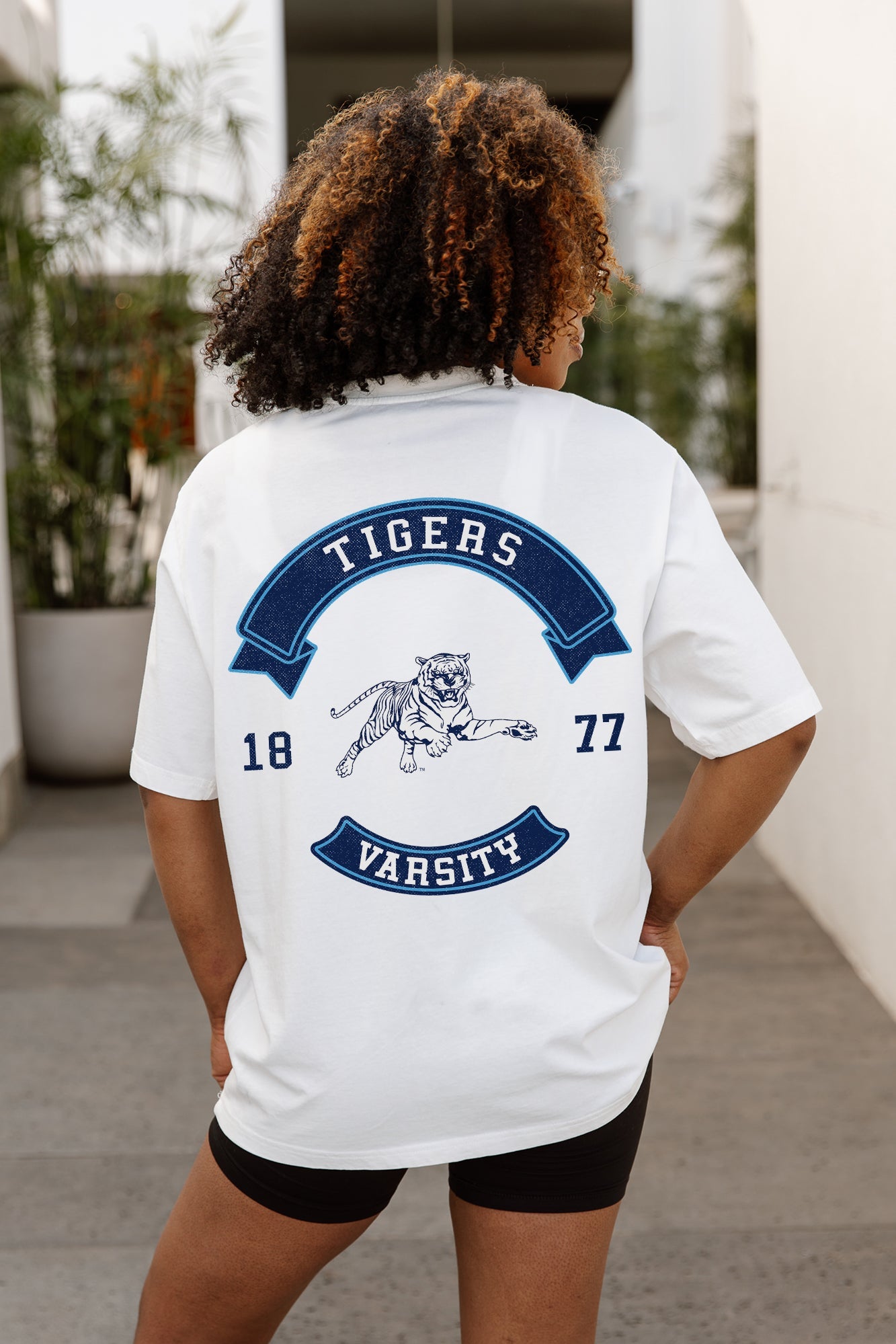 JACKSON STATE TIGERS OUT OF BOUNDS OVERSIZED CREWNECK TEE