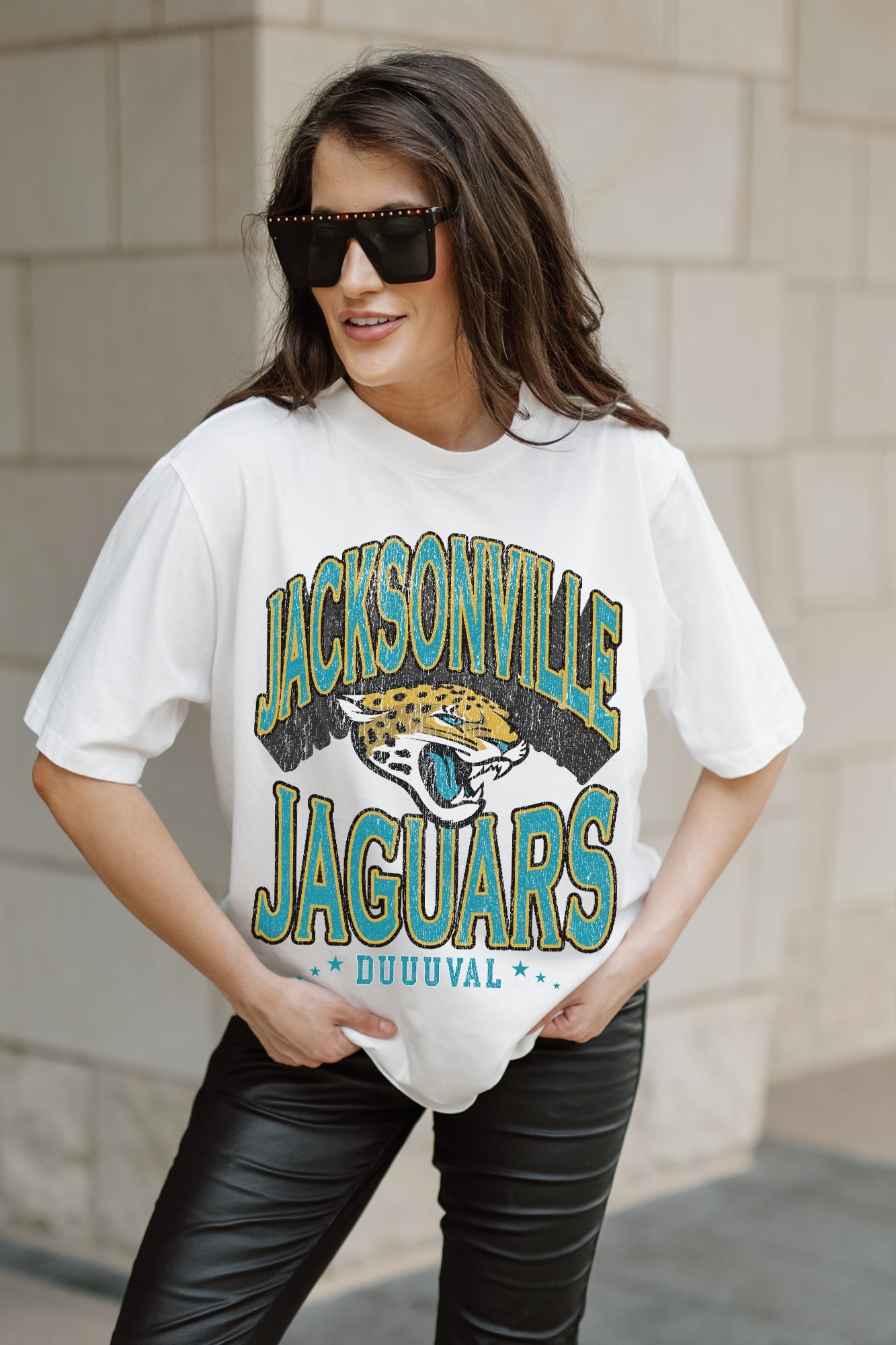 JACKSONVILLE JAGUARS SHAKEDOWN OVERSIZED CREWNECK TEE