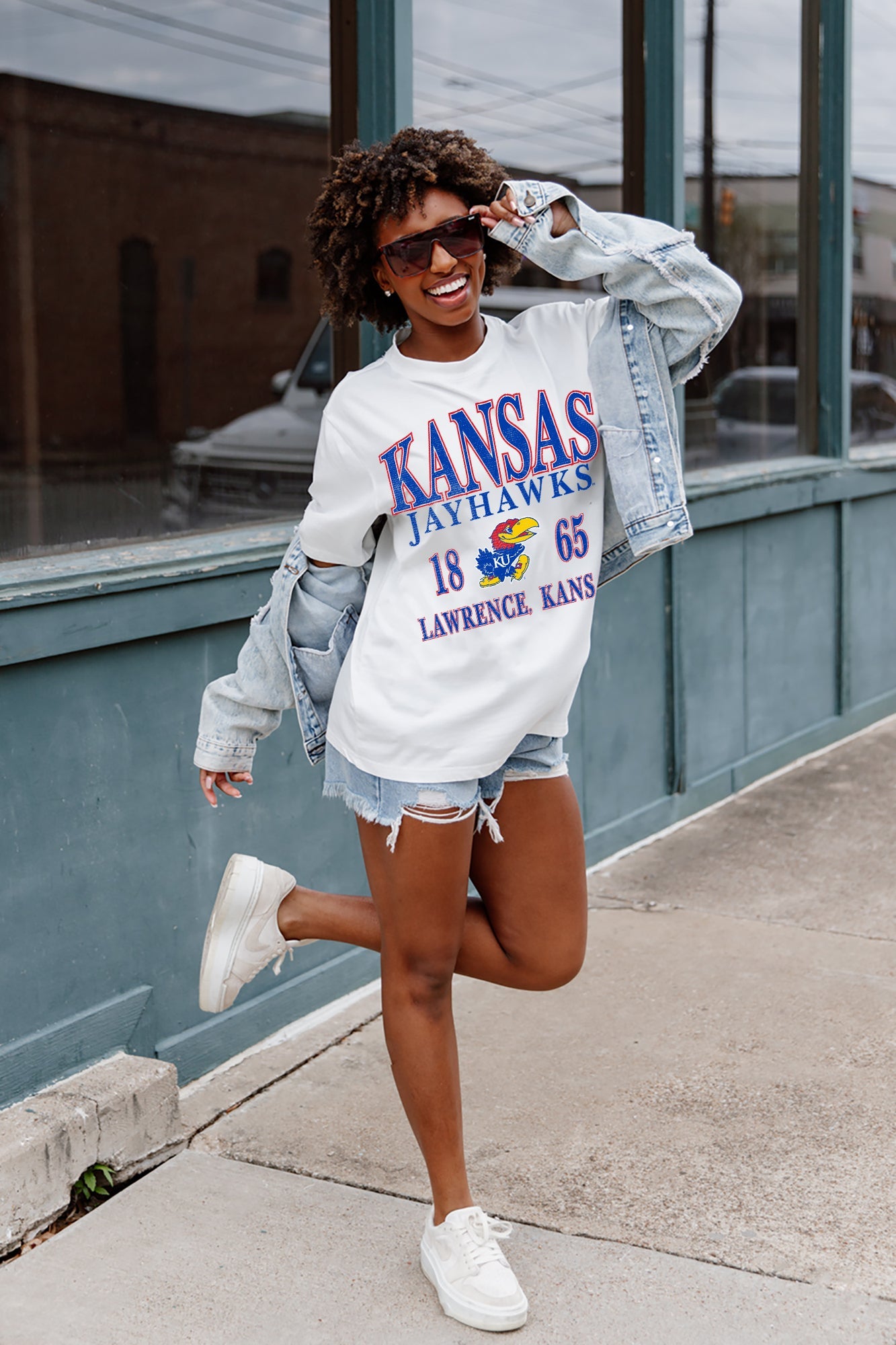 KANSAS JAYHAWKS UNITY OVERSIZED CREWNECK TEE