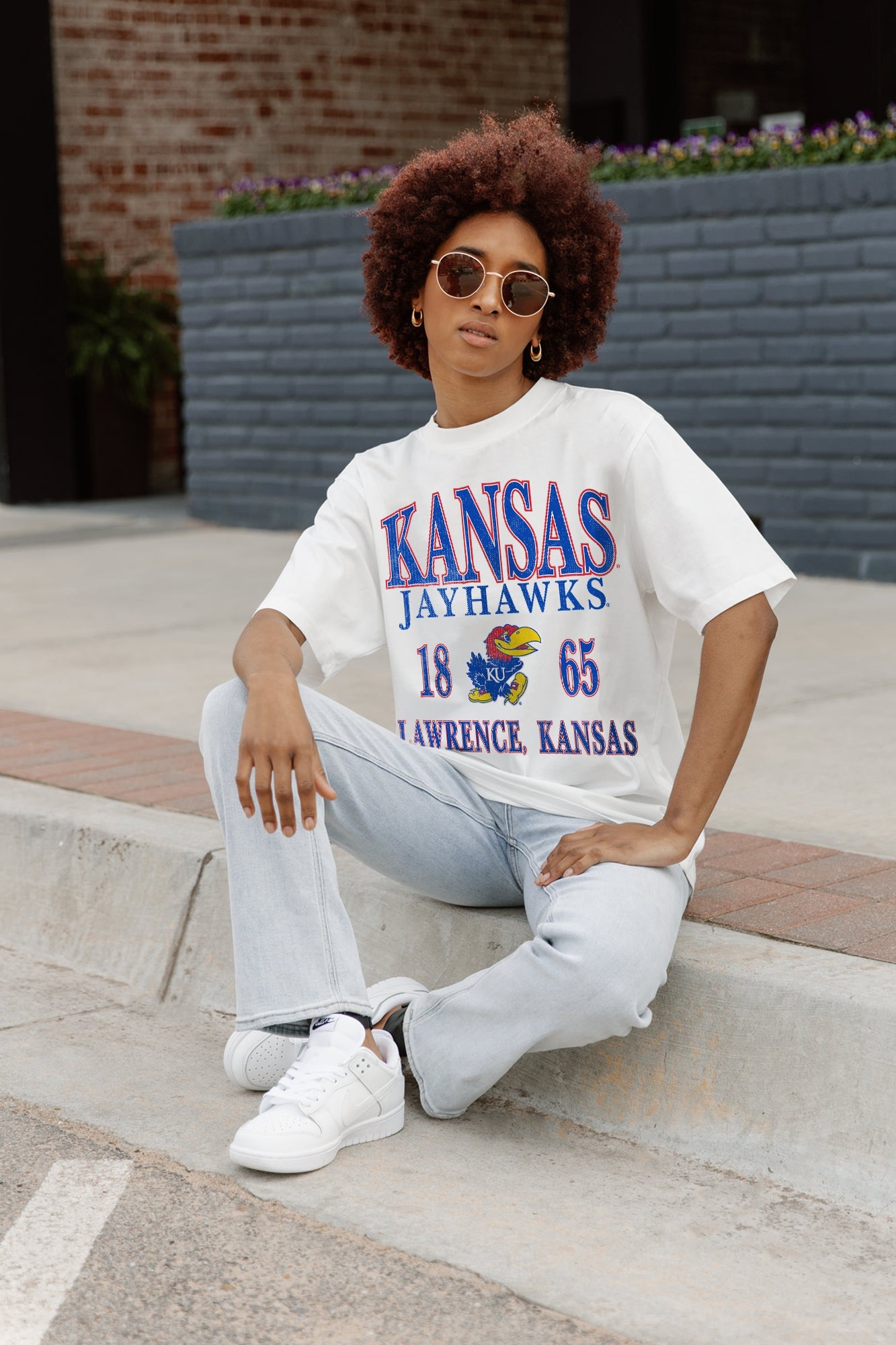 KANSAS JAYHAWKS UNITY OVERSIZED CREWNECK TEE