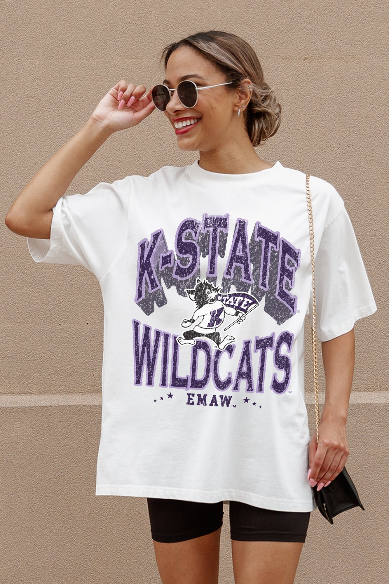 KANSAS STATE WILDCATS SHAKEDOWN OVERSIZED CREWNECK TEE