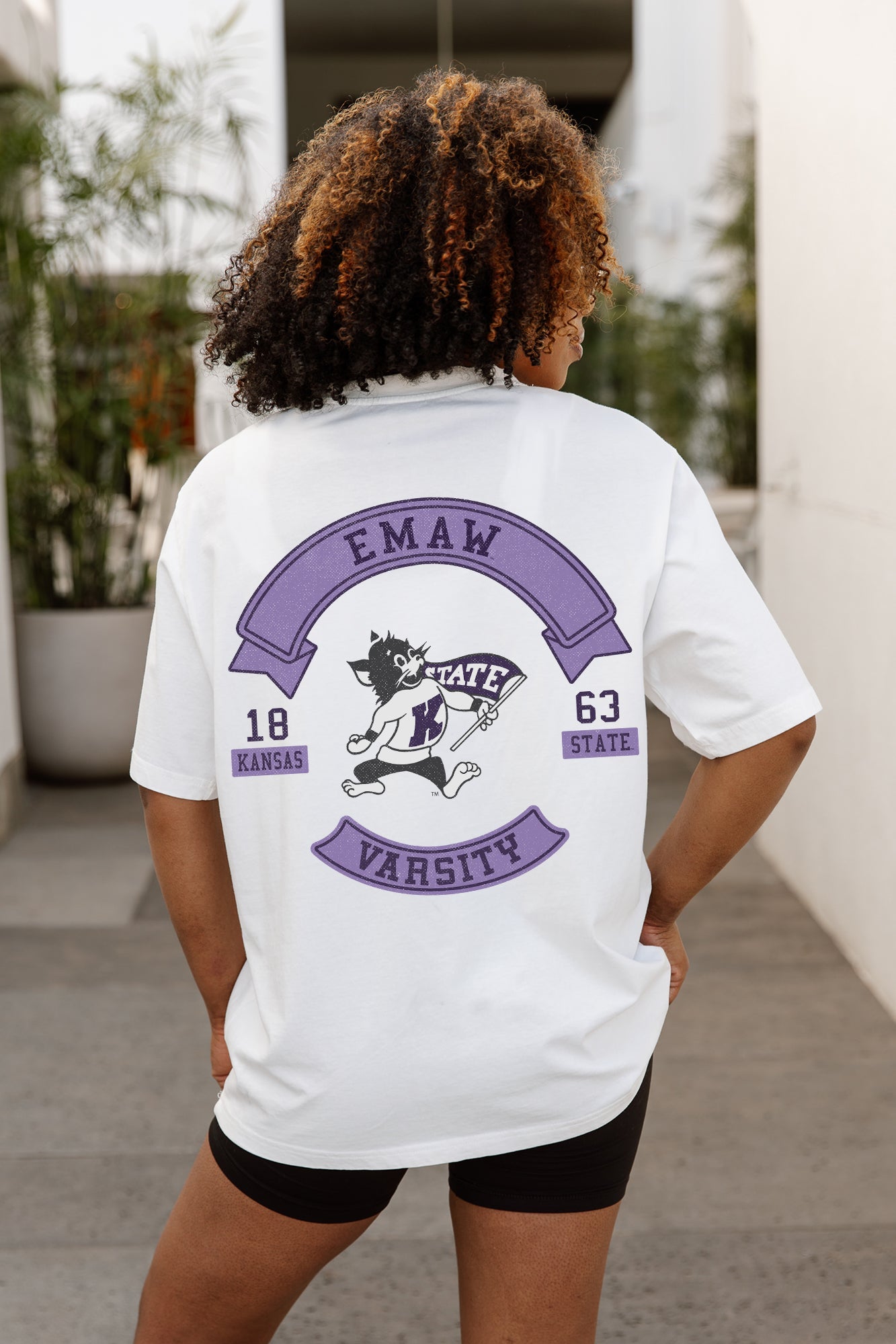 KANSAS STATE WILDCATS OUT OF BOUNDS OVERSIZED CREWNECK TEE