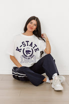 KANSAS STATE WILDCATS GO FOR TWO OVERSIZED CREWNECK TEE BY MADI PREWETT TROUTT