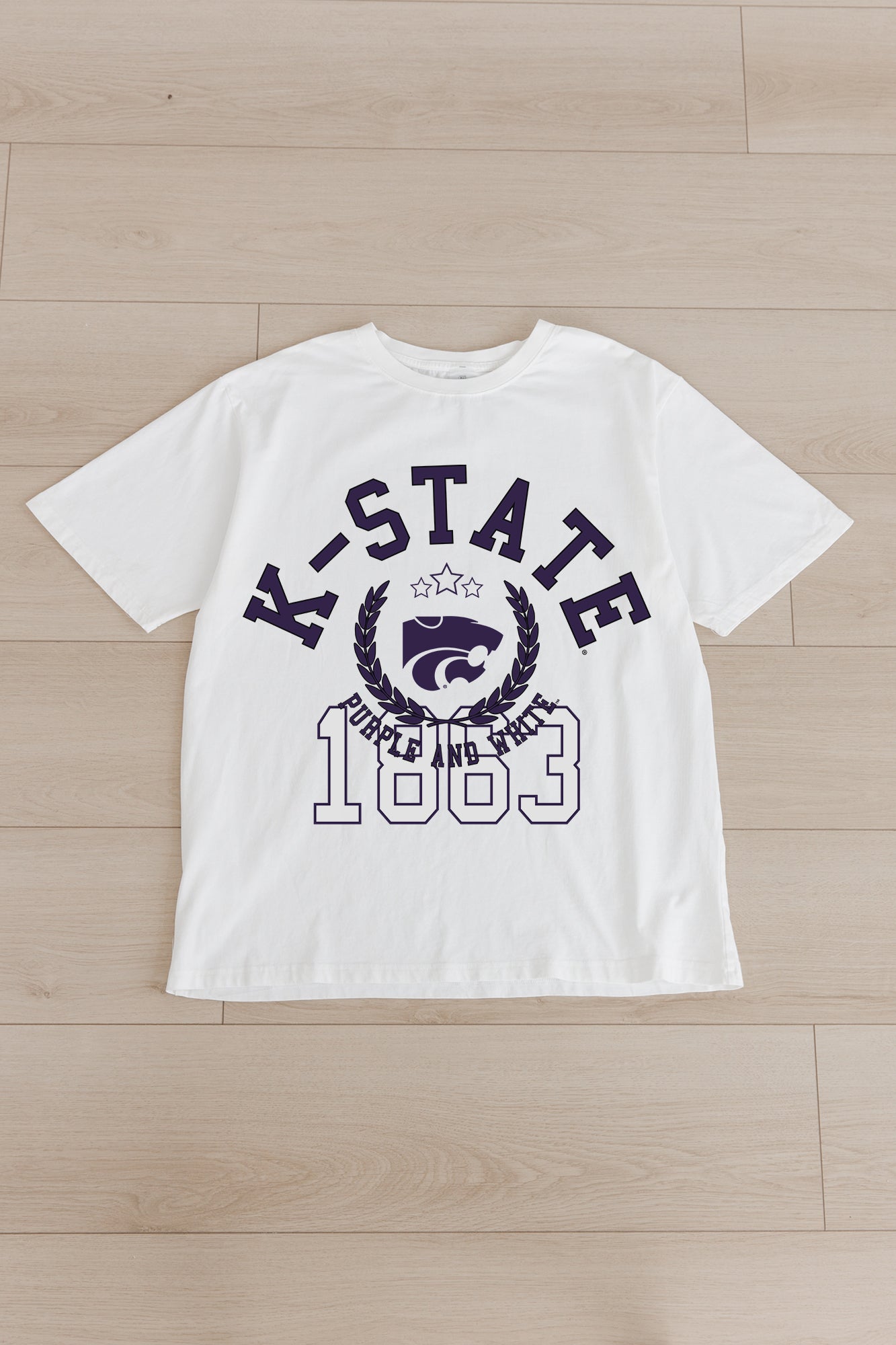 KANSAS STATE WILDCATS GO FOR TWO OVERSIZED CREWNECK TEE BY MADI PREWETT TROUTT