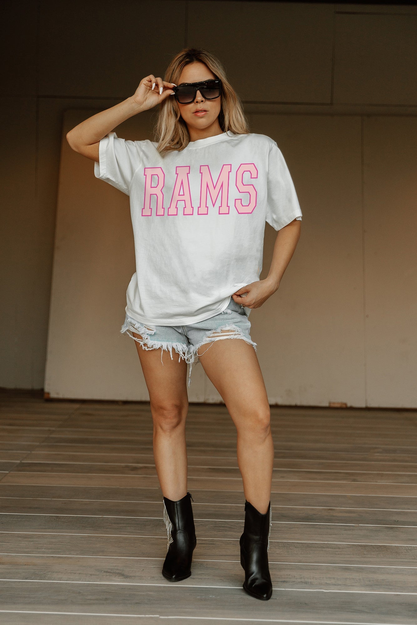 LOS ANGELES RAMS GAMEDAY ERA OVERSIZED CREWNECK TEE