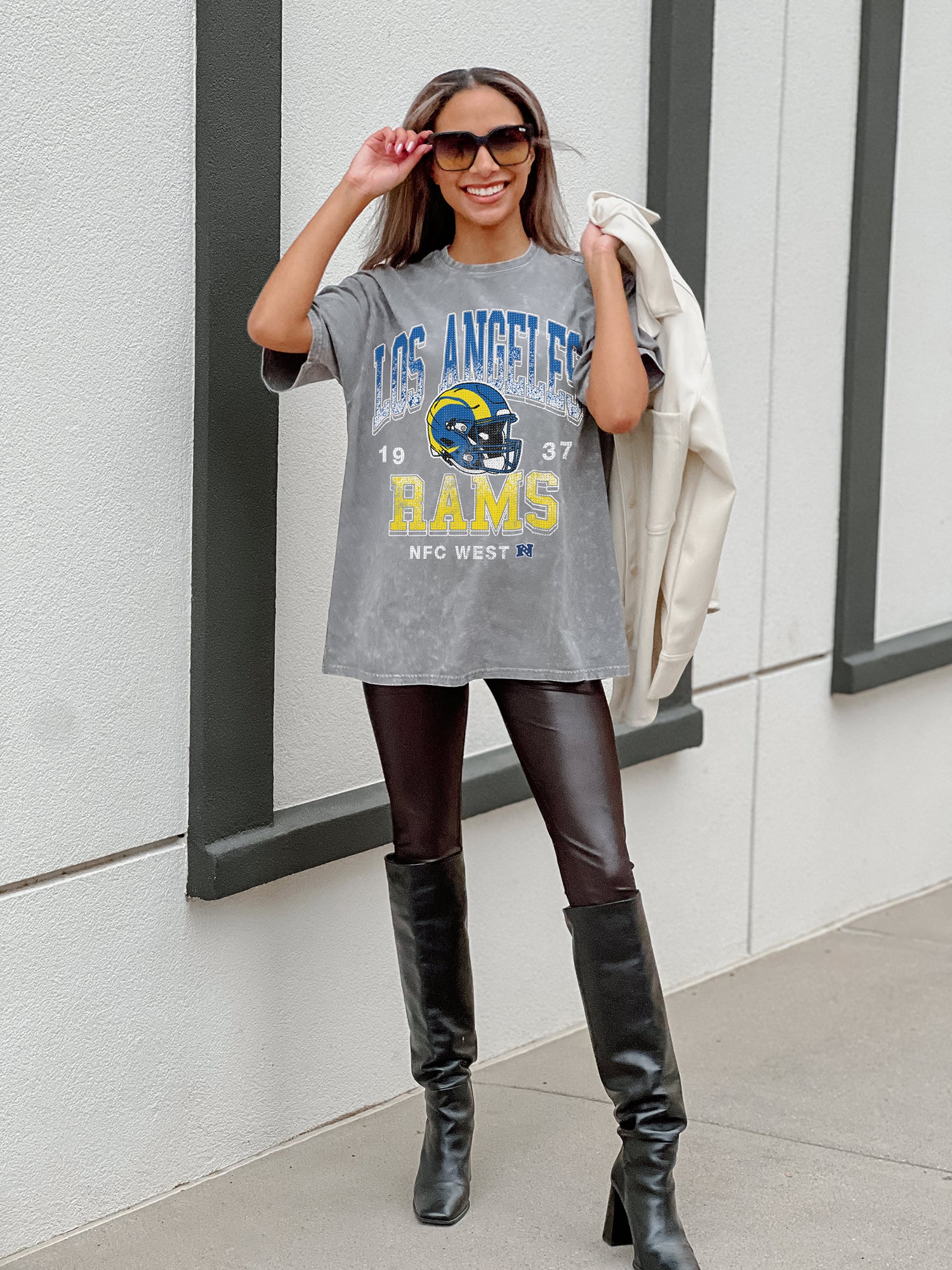 Women's Gameday Couture Gray VCU Rams Here To Play Oversized T-Shirt