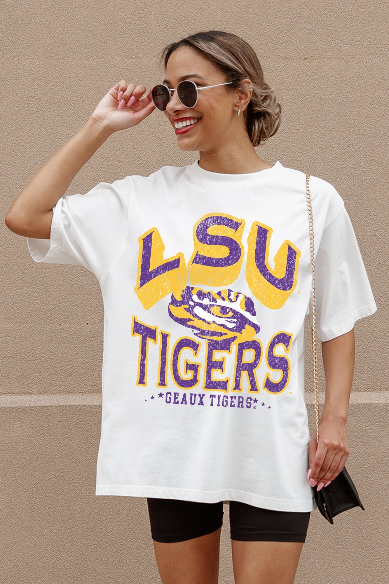 LSU TIGERS SHAKEDOWN OVERSIZED CREWNECK TEE