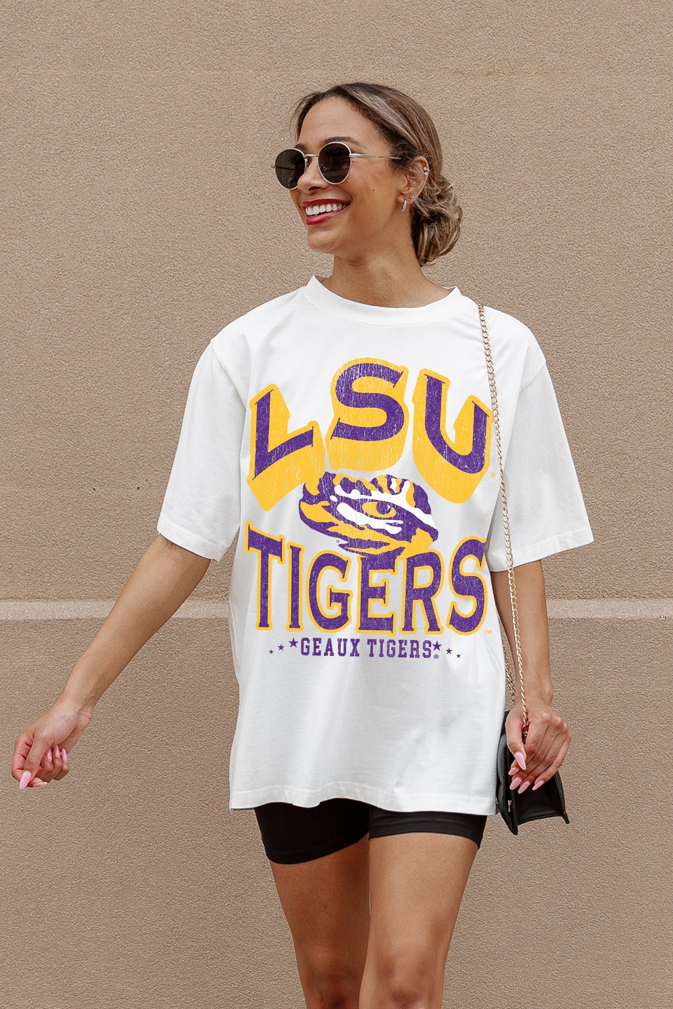 LSU TIGERS SHAKEDOWN OVERSIZED CREWNECK TEE