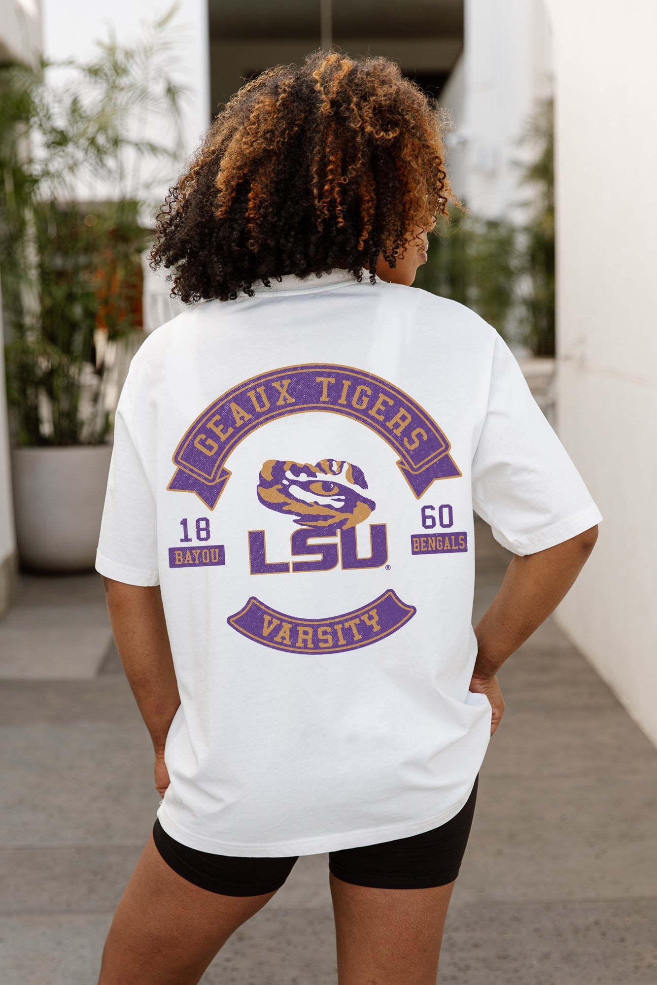 LSU TIGERS OUT OF BOUNDS OVERSIZED CREWNECK TEE