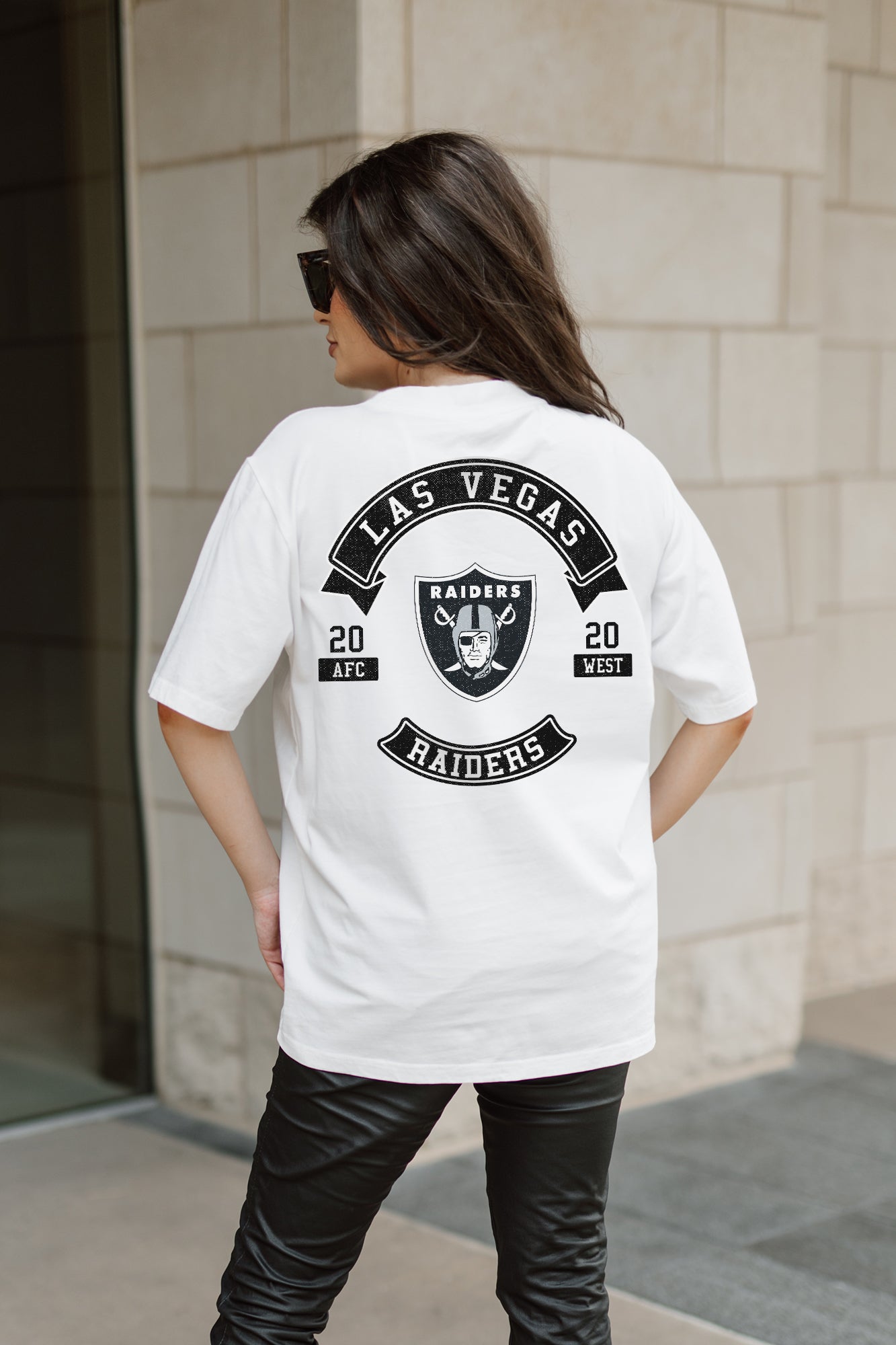 LAS VEGAS RAIDERS OUT OF BOUNDS OVERSIZED CREWNECK TEE