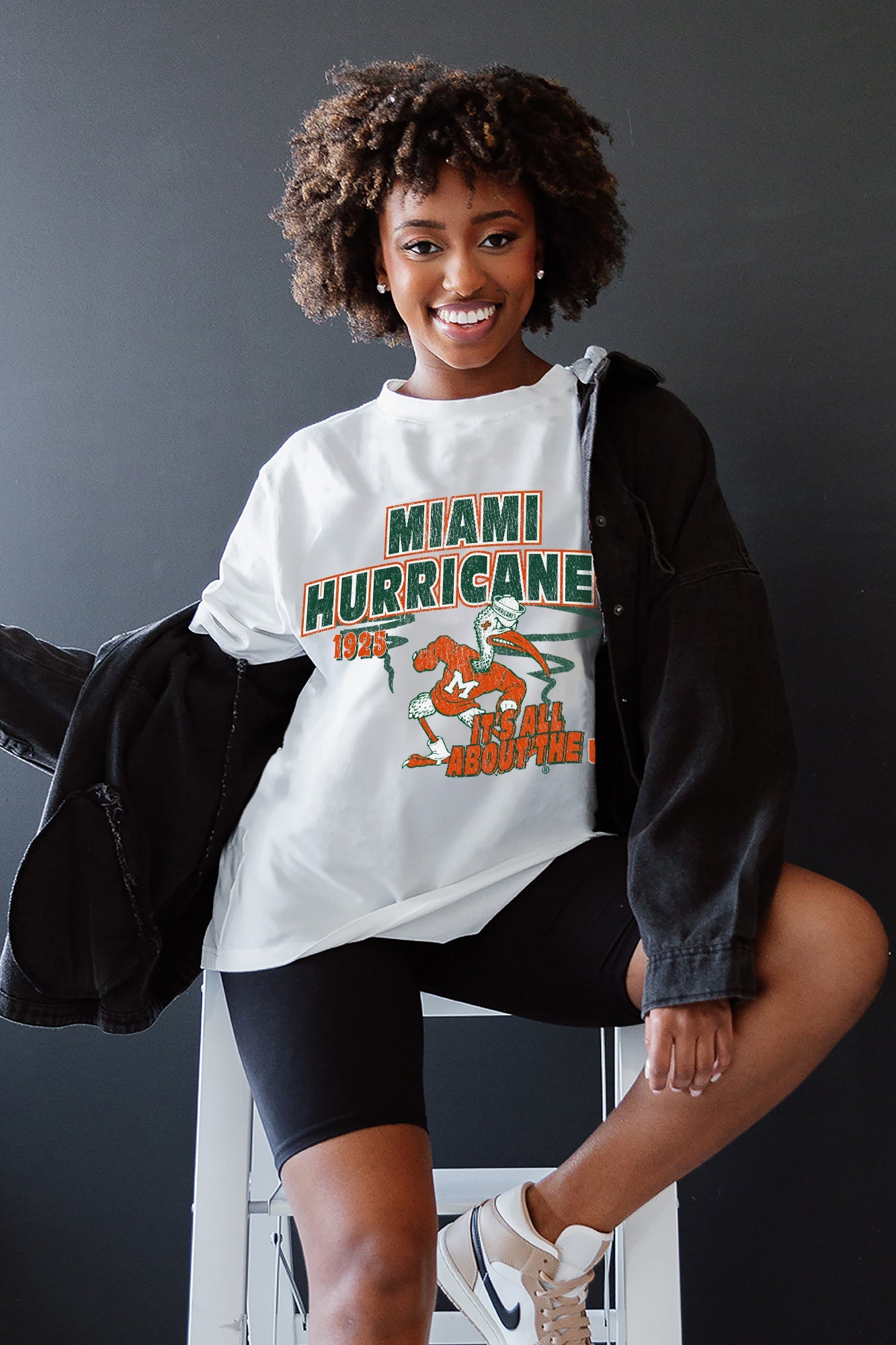 MIAMI HURRICANES IN THE LEAD OVERSIZED CREWNECK TEE