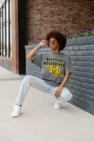 MICHIGAN WOLVERINES KEEP THE LEAD OVERSIZED CREWNECK TEE