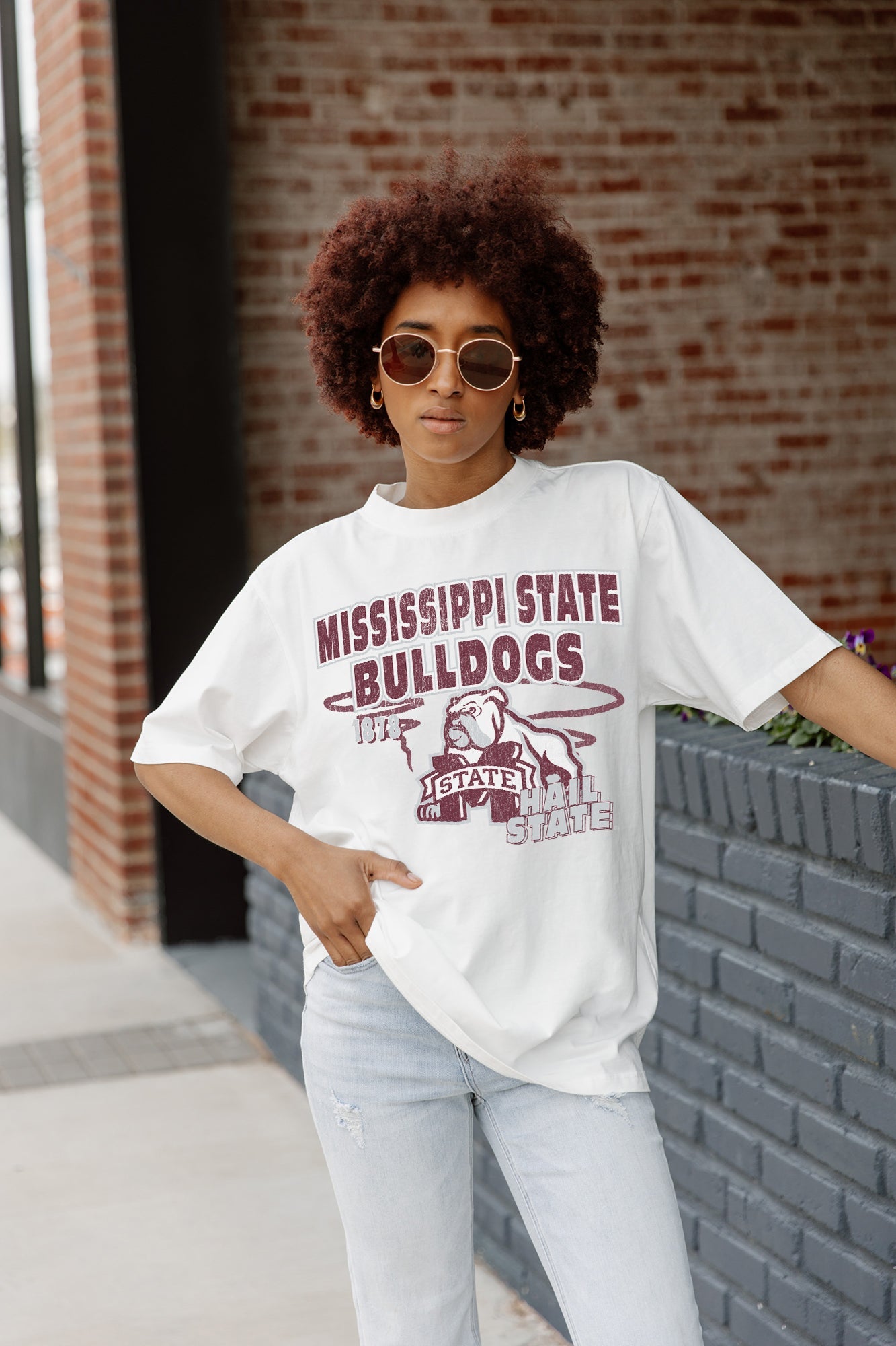 MISSISSIPPI STATE BULLDOGS IN THE LEAD OVERSIZED CREWNECK TEE