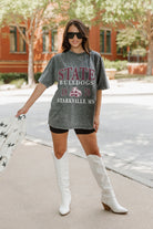 MISSISSIPPI STATE BULLDOGS THROWBACK OVERSIZED CREWNECK TEE