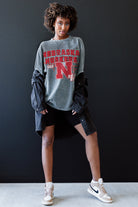 NEBRASKA CORNHUSKERS KEEP THE LEAD OVERSIZED CREWNECK TEE