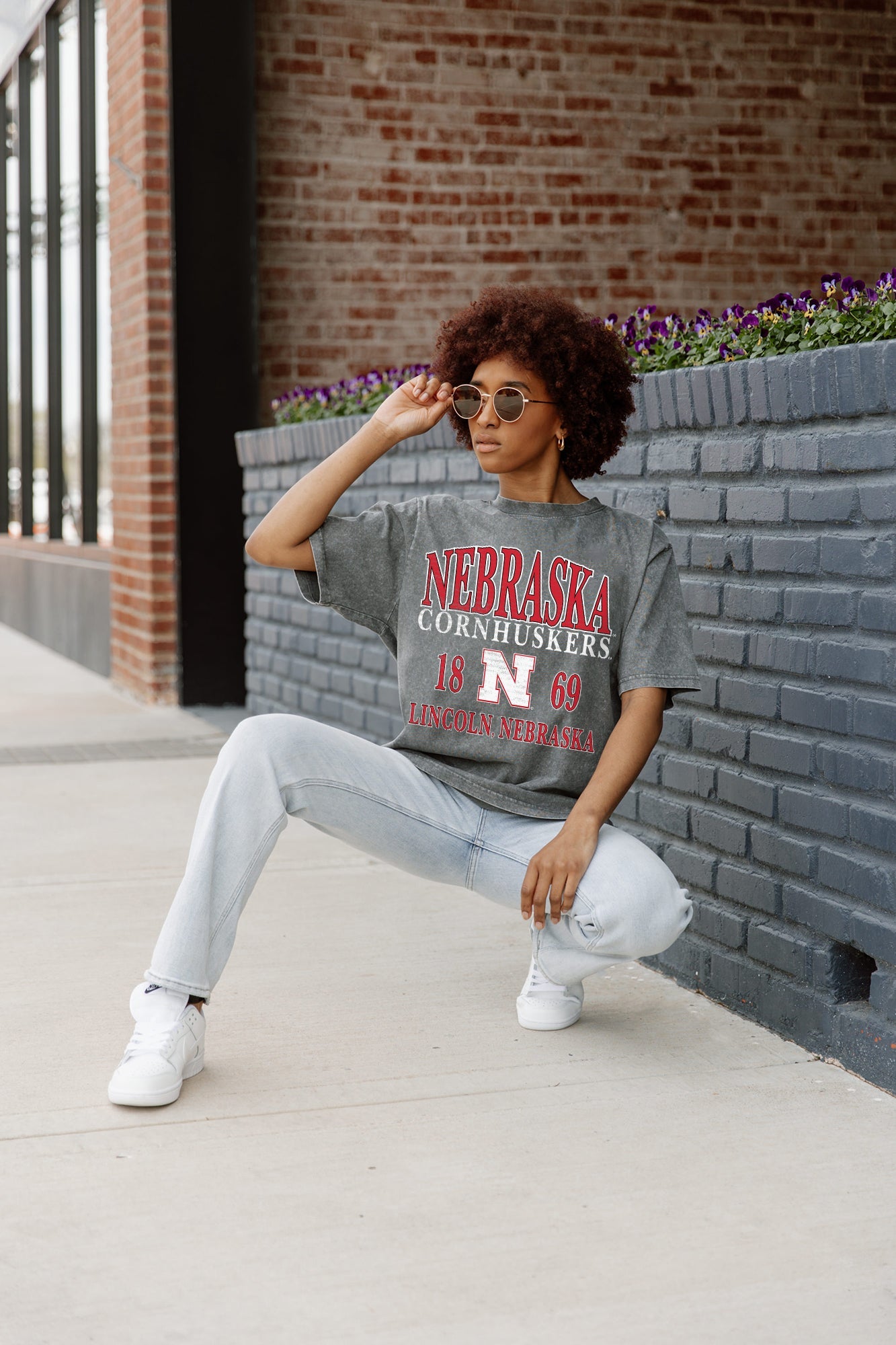 NEBRASKA CORNHUSKERS DYNASTY OVERSIZED CREWNECK TEE