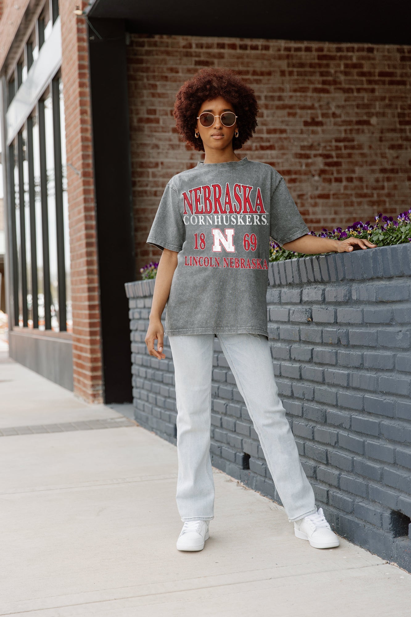 NEBRASKA CORNHUSKERS DYNASTY OVERSIZED CREWNECK TEE