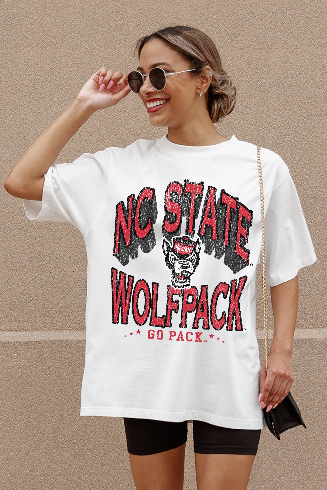 NORTH CAROLINA STATE WOLFPACK SHAKEDOWN OVERSIZED CREWNECK TEE